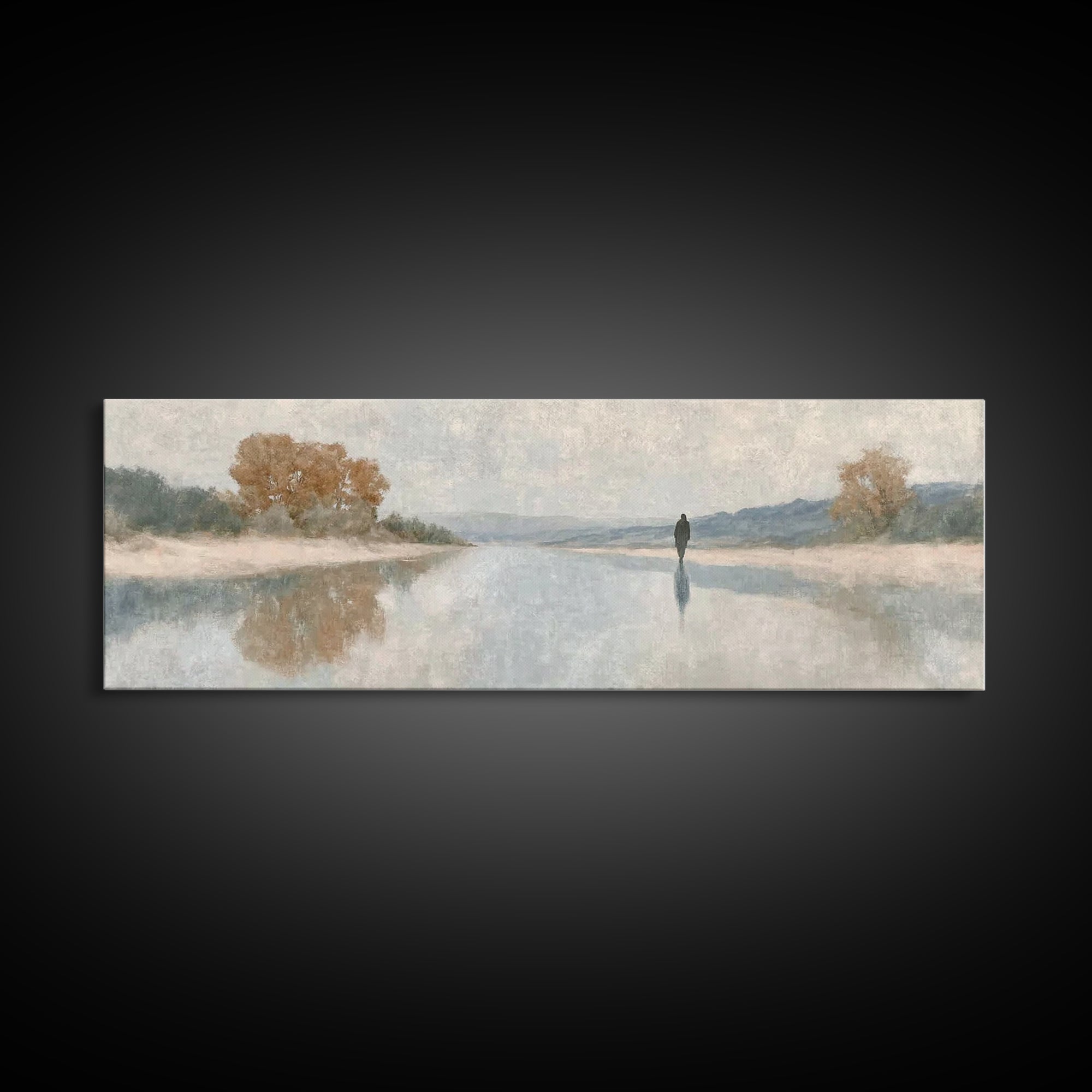 Hallowed Path, Framed Canvas Print, Jesus Painting, Christian Art Canvas, Panoramic Art, Christian Wall Art, Christmas Art