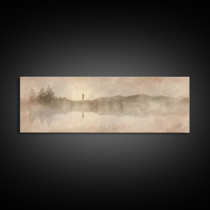 Divine Reflection | Framed Canvas Print | Christian Art Canvas | Jesus Painting | Panoramic Painting | Christian Wall Art | Christmas Art