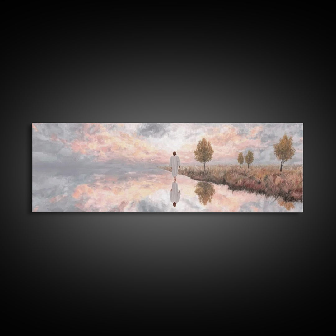 Radiant Promise – Framed Canvas Print – Panoramic Wall Art – Christian Art Canvas – Jesus Painting – Christian Wall Art – Christmas Art