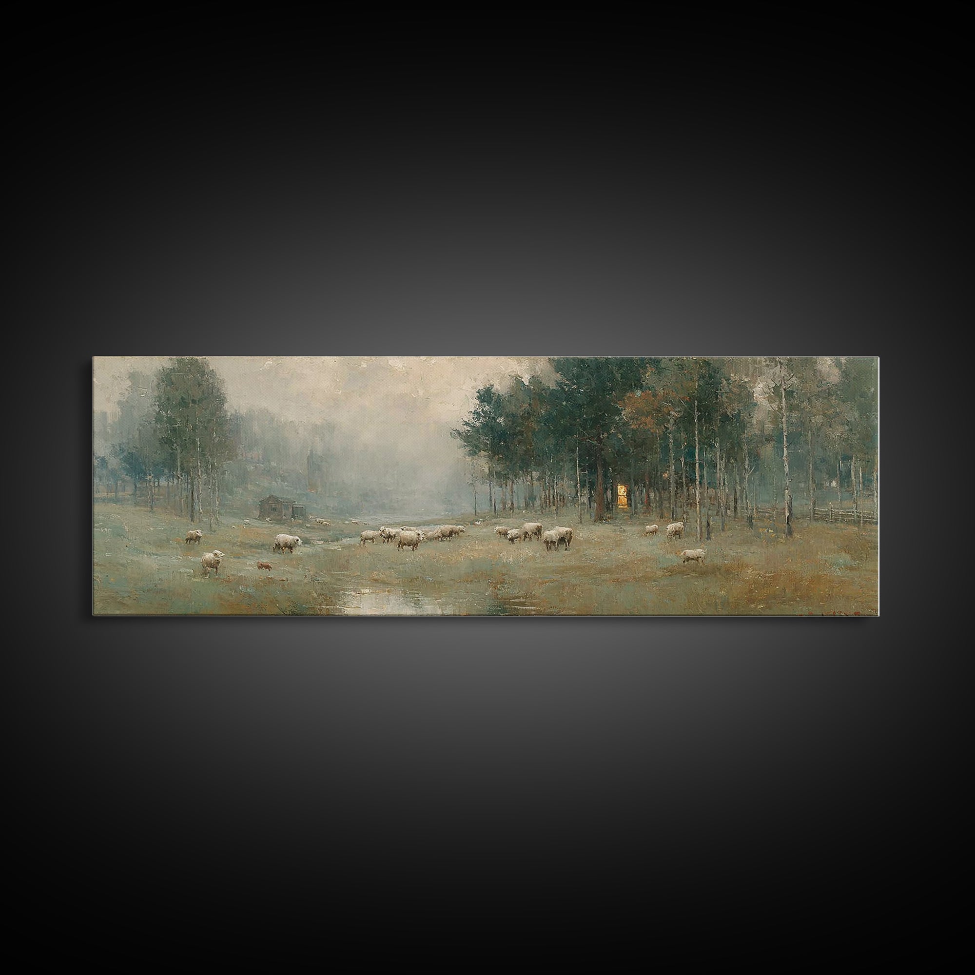 Shepherds Of Peace – Framed Canvas Print – Panoramic Art – Christian Wall Art – Christian Art Canvas – Christmas Art – Christian Painting