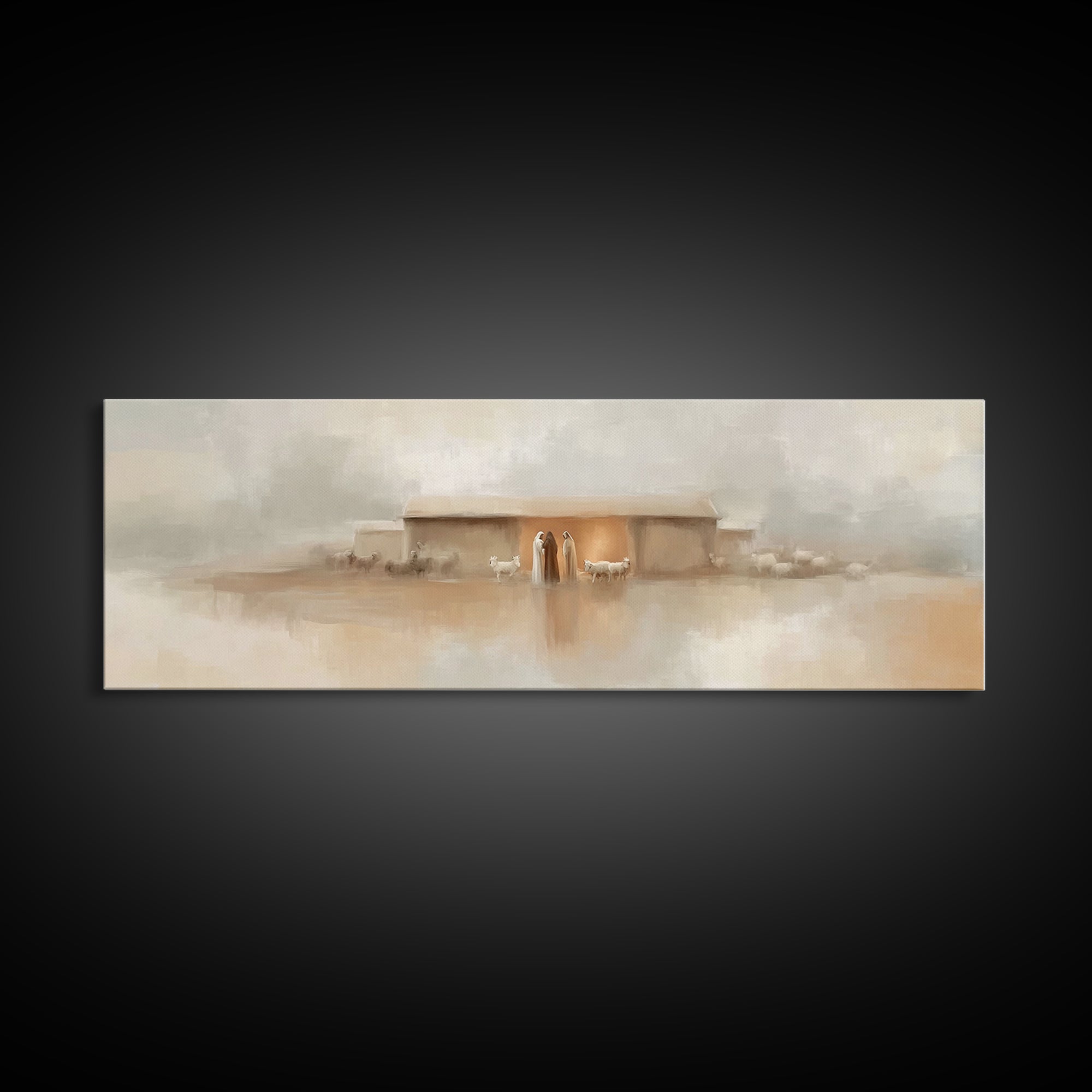 Nativity Grace | Framed Canvas Print | Panoramic Painting | Christian Wall Art | Christian Art Canvas | Christmas Art | Christian Decor
