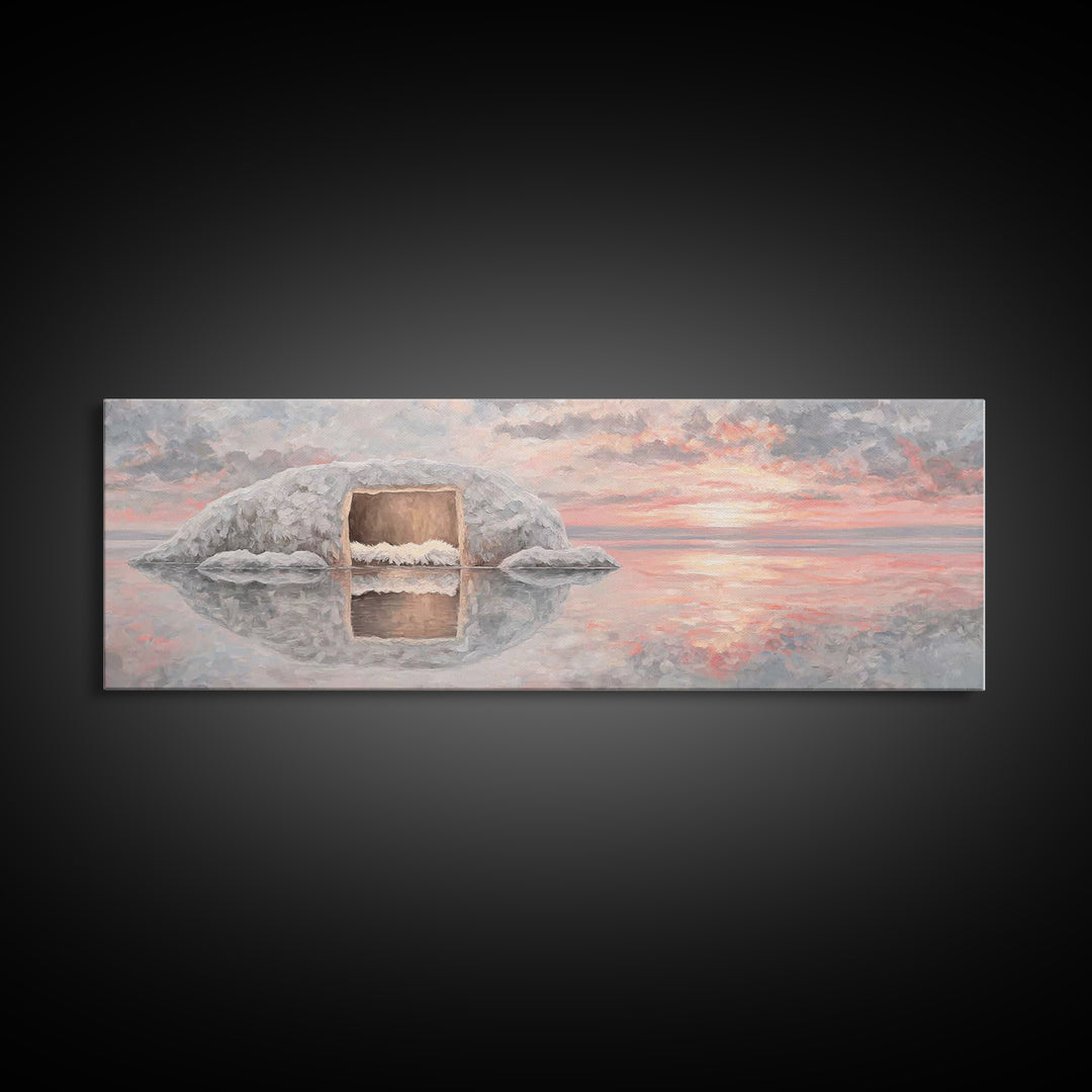 Manger Light | Framed Canvas Print | Panoramic Print | Christian Art Canvas | Christmas Art | Christian Wall Art | Christian Christmas Art