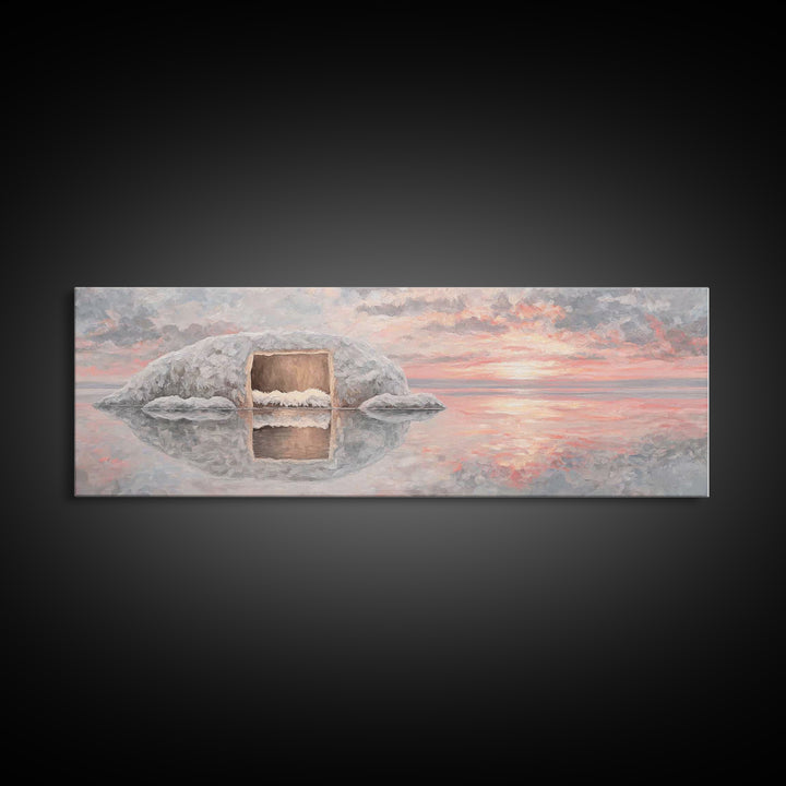 Manger Light | Framed Canvas Print | Panoramic Print | Christian Art Canvas | Christmas Art | Christian Wall Art | Christian Christmas Art