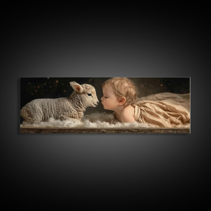 Bethlehem Quiet – Framed Canvas Print – Christian Wall Art – Panoramic Painting – Christmas Art – Christian Art Canvas