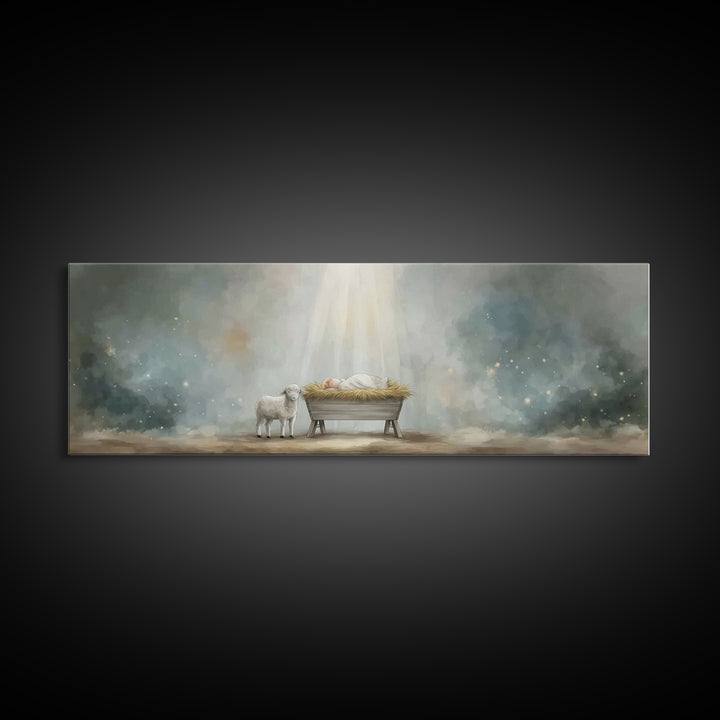 Desert Stillness – Framed Canvas Print – Christian Art Canvas – Panoramic Wall Art – Christian Painting – Christian Decor