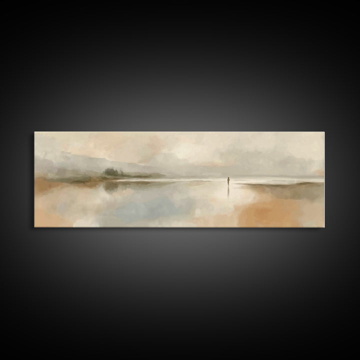 Solitude Of Faith, Framed Canvas Print, Christian Art, Panoramic Painting, Christian Wall Art, Christian Decor For Home