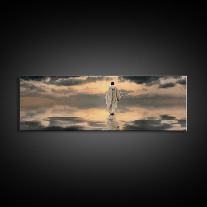Light Of The Journey – Framed Canvas Print – Panoramic Art – Christian Wall Art – Jesus Painting – Christian Art Canvas – Christian Decor
