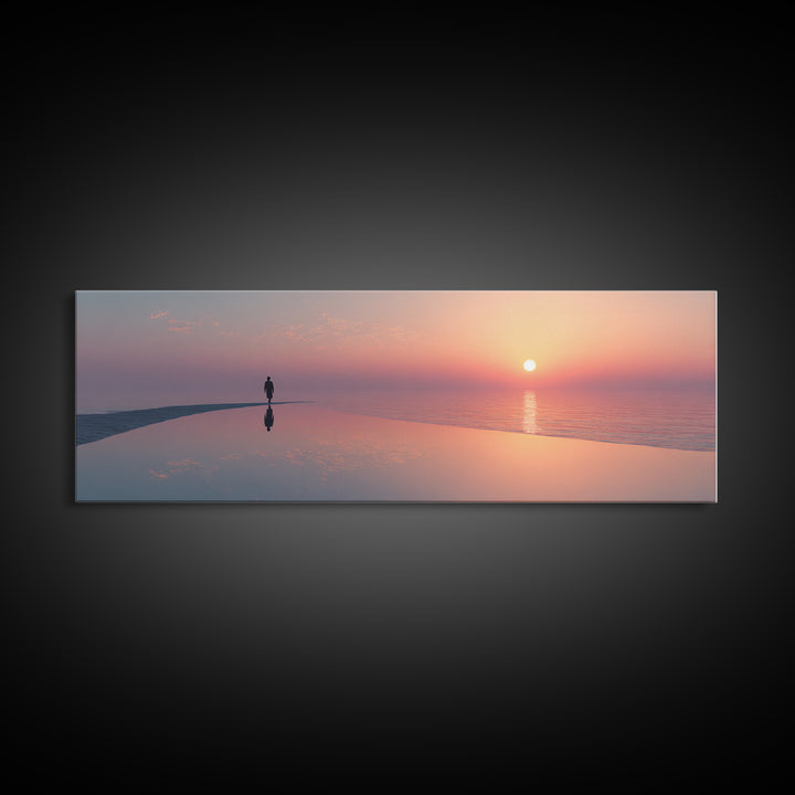 Solitary Faith, Framed Canvas Print, Panoramic Art, Christian Wall Art, Christian Art Canvas, Large Christian Painting, Christian Decor For
