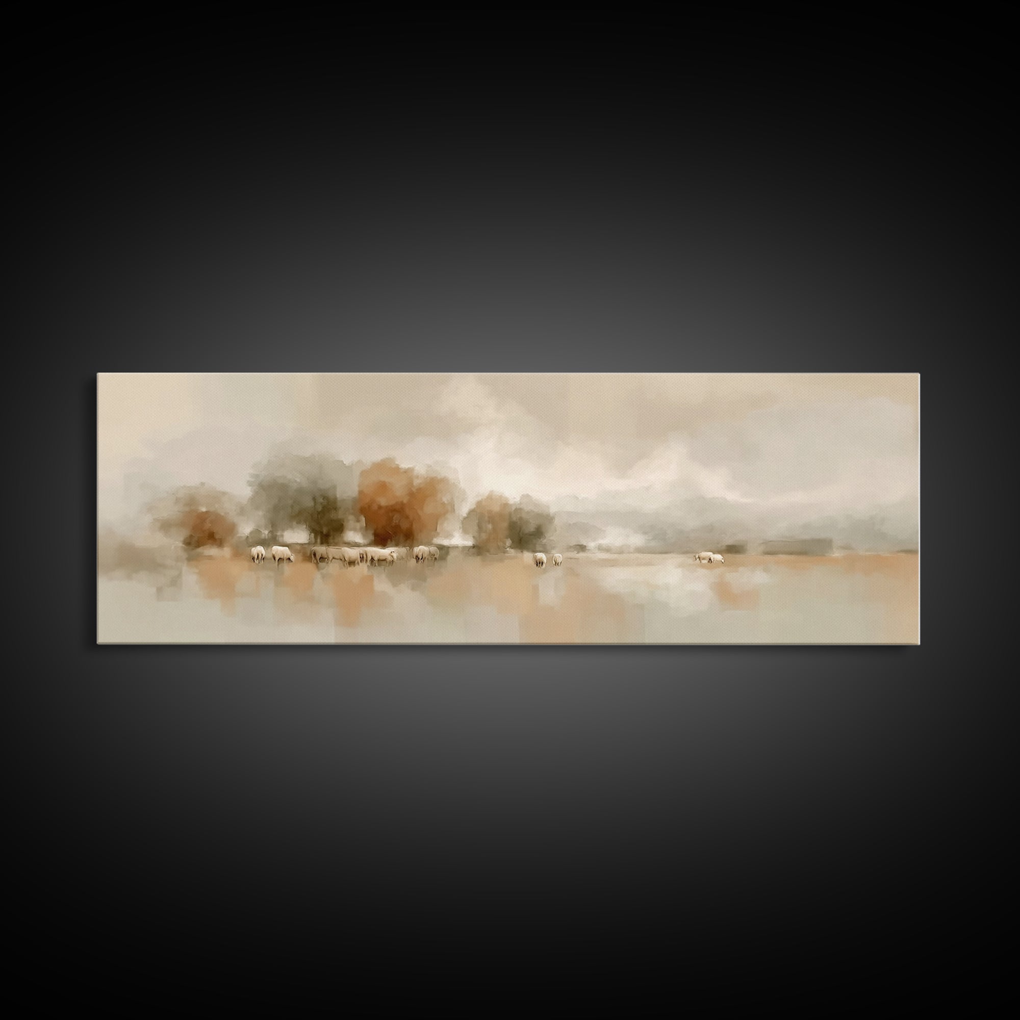 Pasture Of Stillness – Framed Canvas Print – Panoramic Wall Art – Christian Art Canvas – Christian Art – Christmas Art – Christian Decor