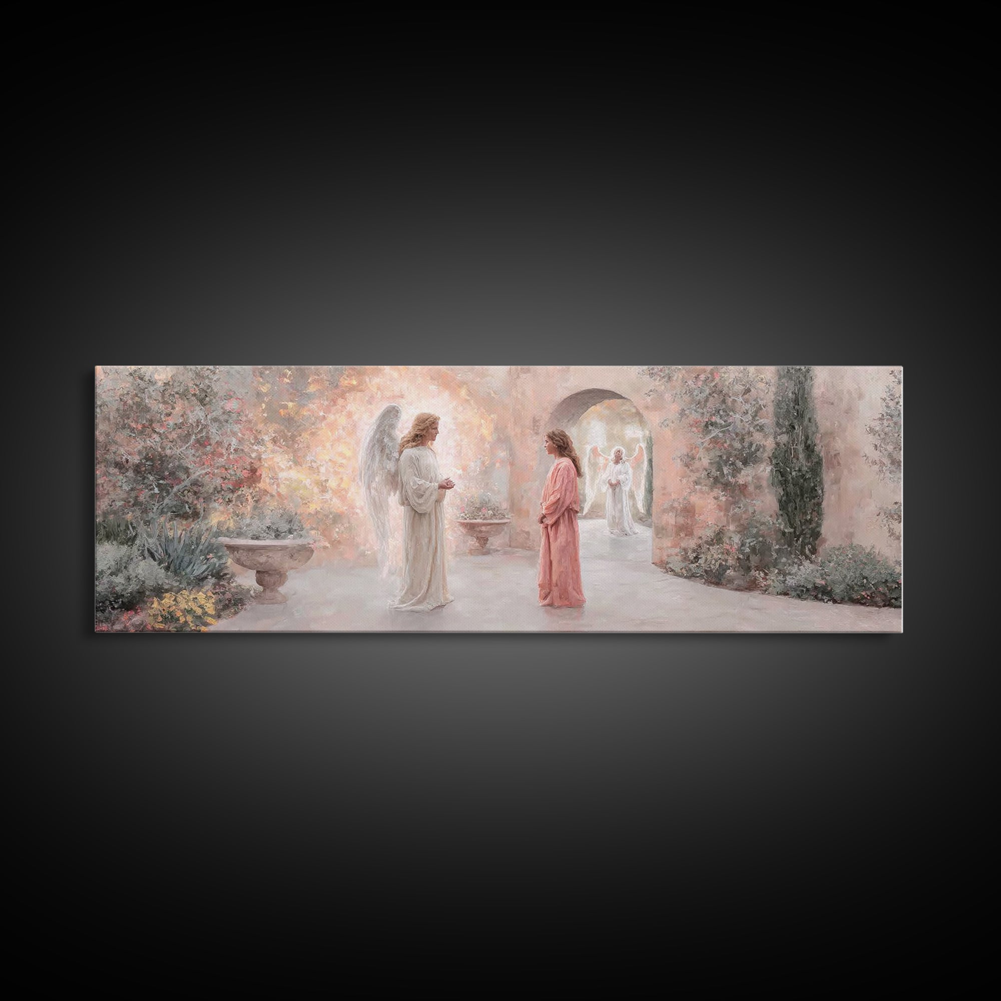 Garden Grace Vision – Framed Canvas Print – Panoramic Art – Christian Wall Art – Christian Art Canvas – Christian Painting – Christmas Art