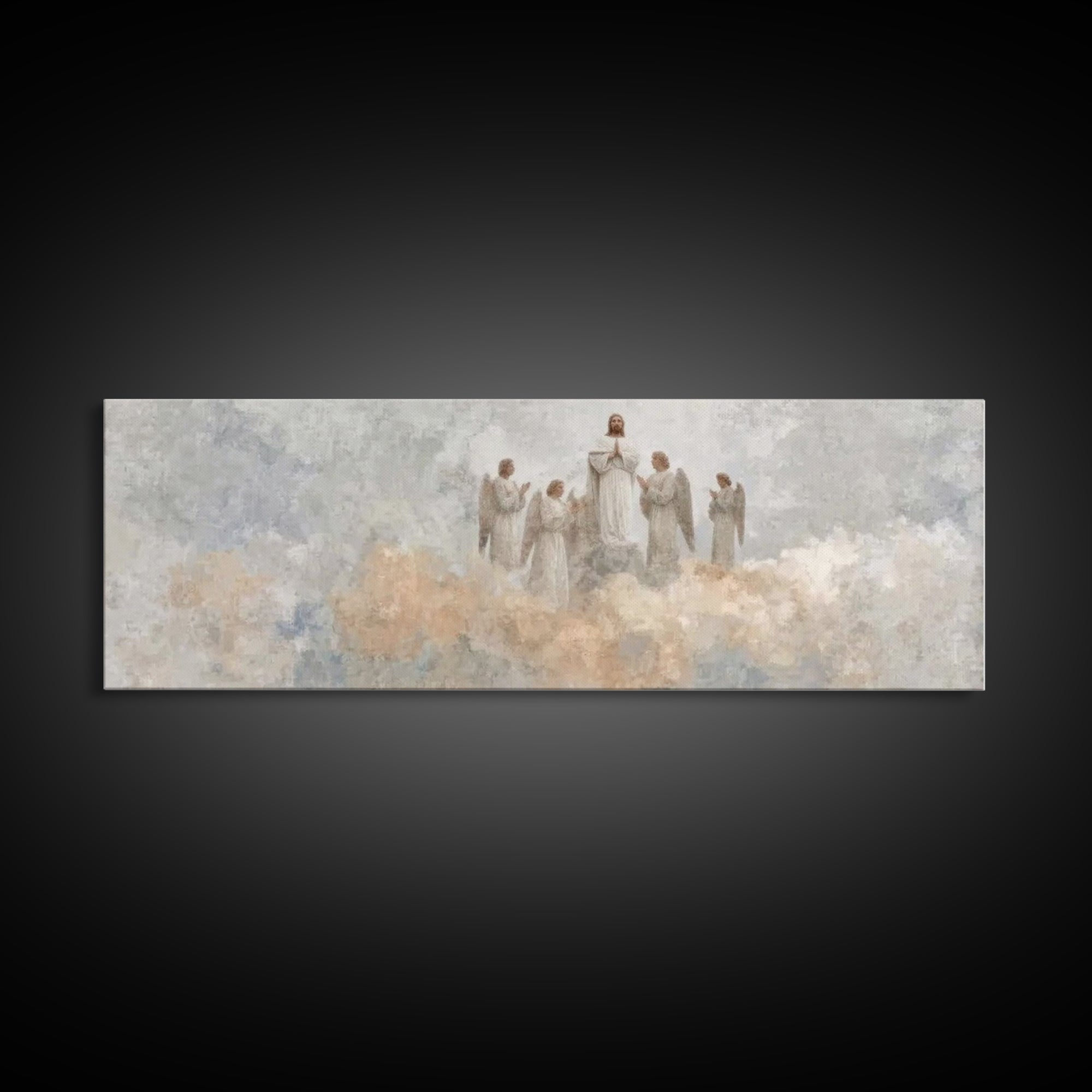 Heaven’s Exalted Praise – Framed Canvas Print – Panoramic Art – Christian Wall Art – Christian Painting – Christian Art Canvas – Jesus Art