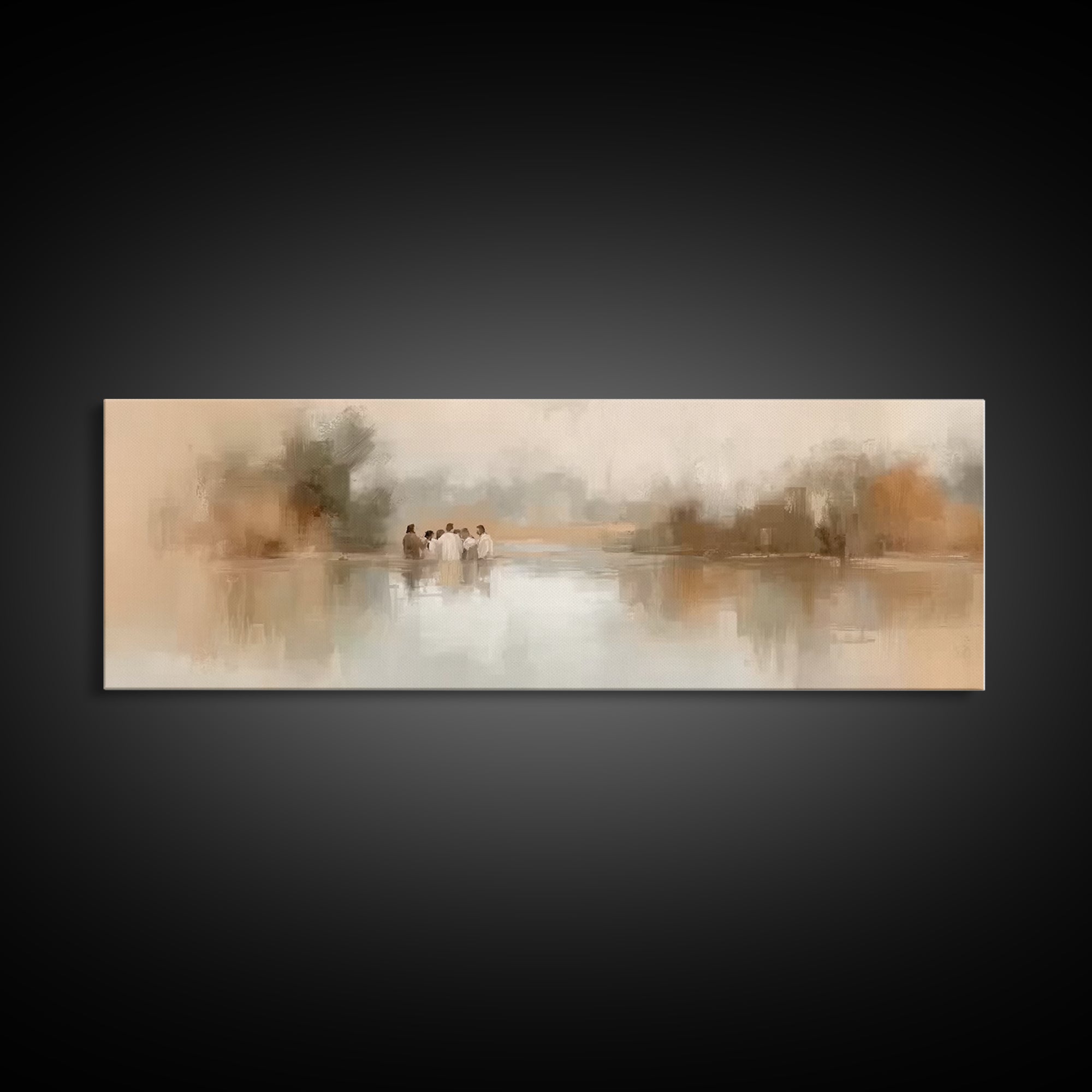 Morning Reverence – Framed Canvas Print – Christian Art Canvas – Jesus Painting – Panoramic Wall Art – Christian Christmas – Vintage Christ