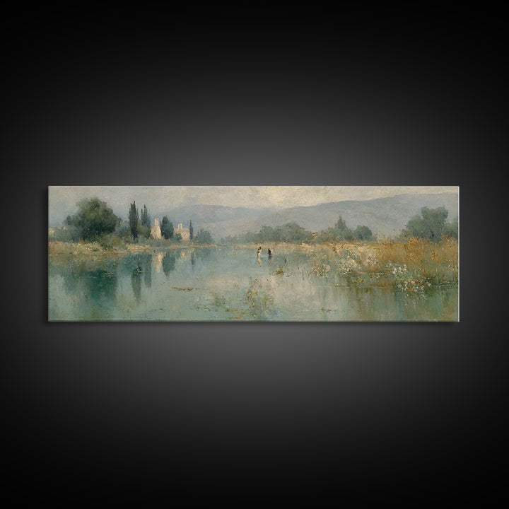 Blessed Communion, Framed Canvas Print, Christian Wall Art, Jesus Painting, Panoramic Painting, Christian Decor For Home, Christmas Art Wor