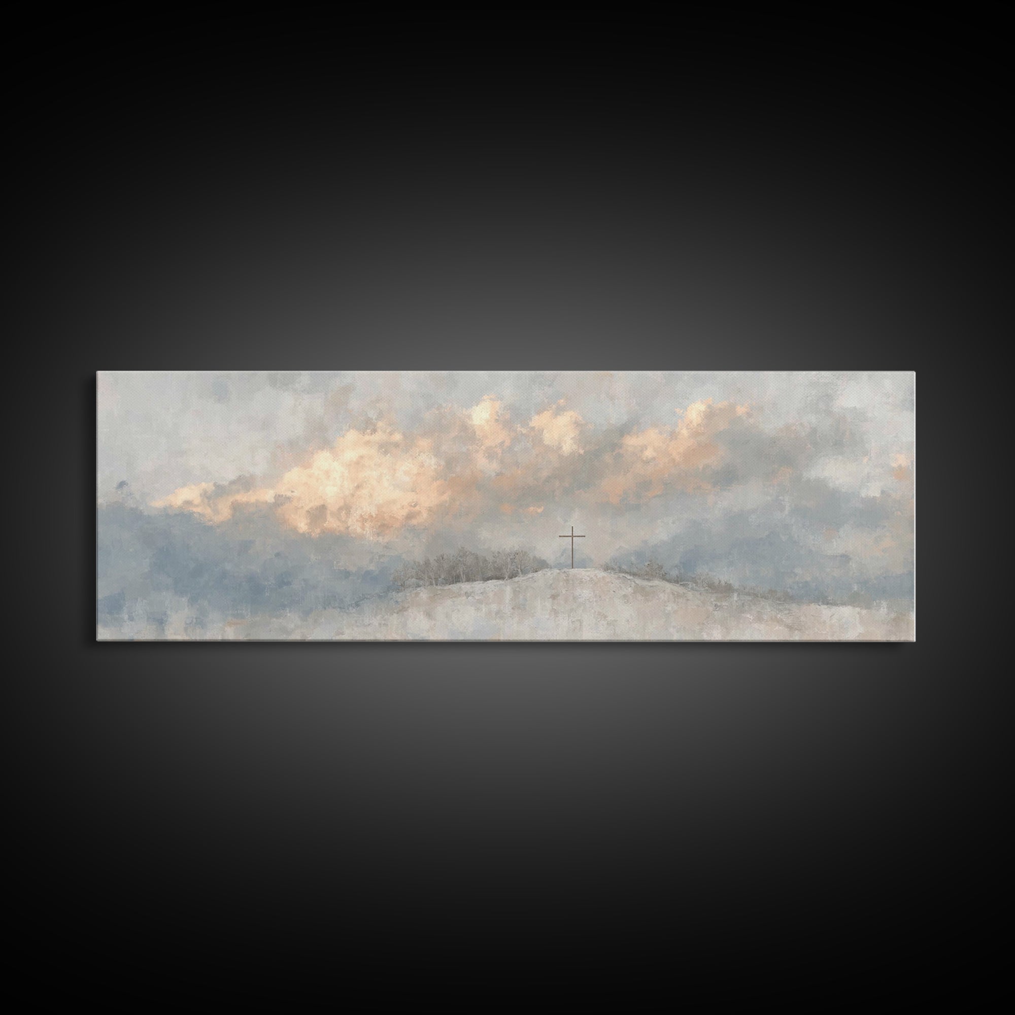 Sacred Mist Path | Framed Canvas Print | Christian Wall Art | Christian Art Canvas | Panoramic Print | Christian Decor