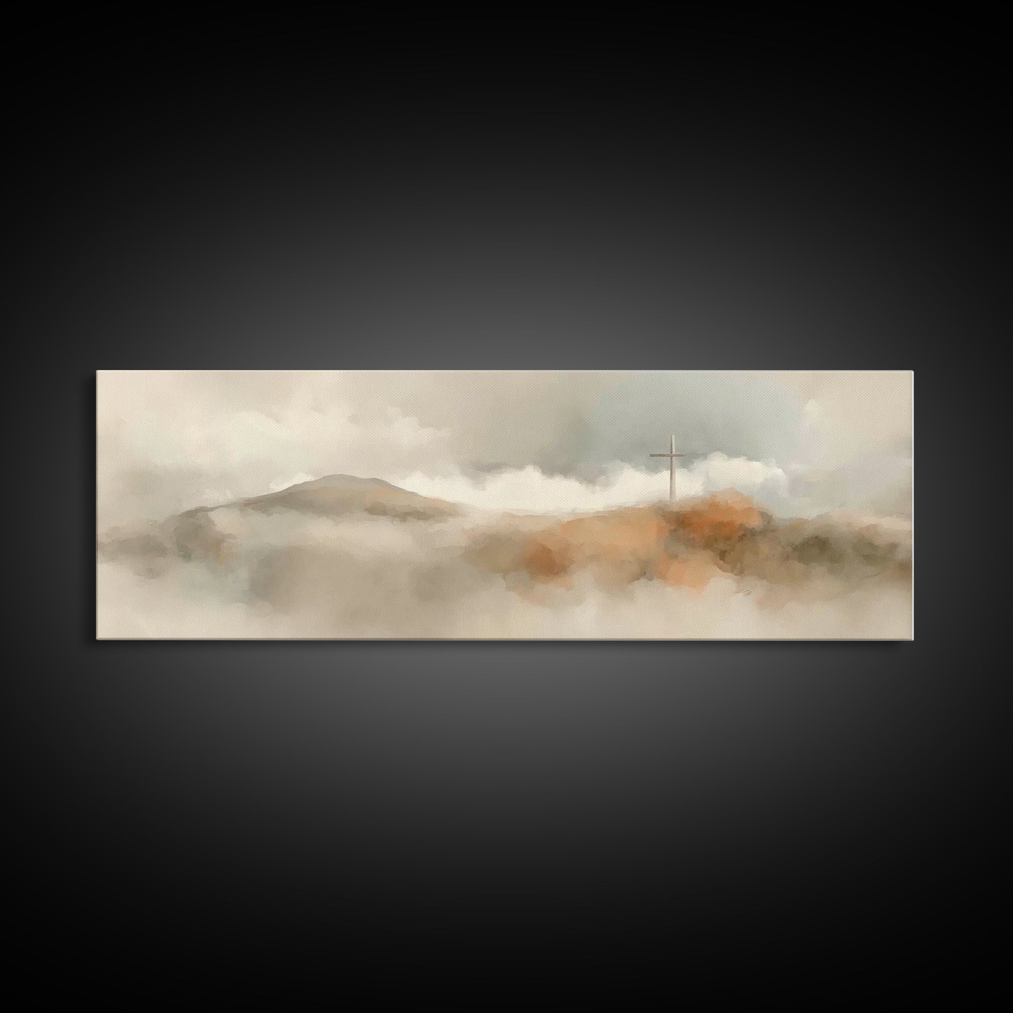 Good Shepherd Peace, Framed Canvas Print, Christian Art Canvas, Jesus Painting, Panoramic Art, Christian Gift