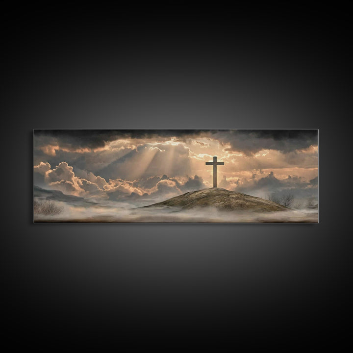Lamb Of Grace – Framed Canvas Print – Christian Wall Art – Christian Art Canvas – Panoramic Painting – Christian Decor