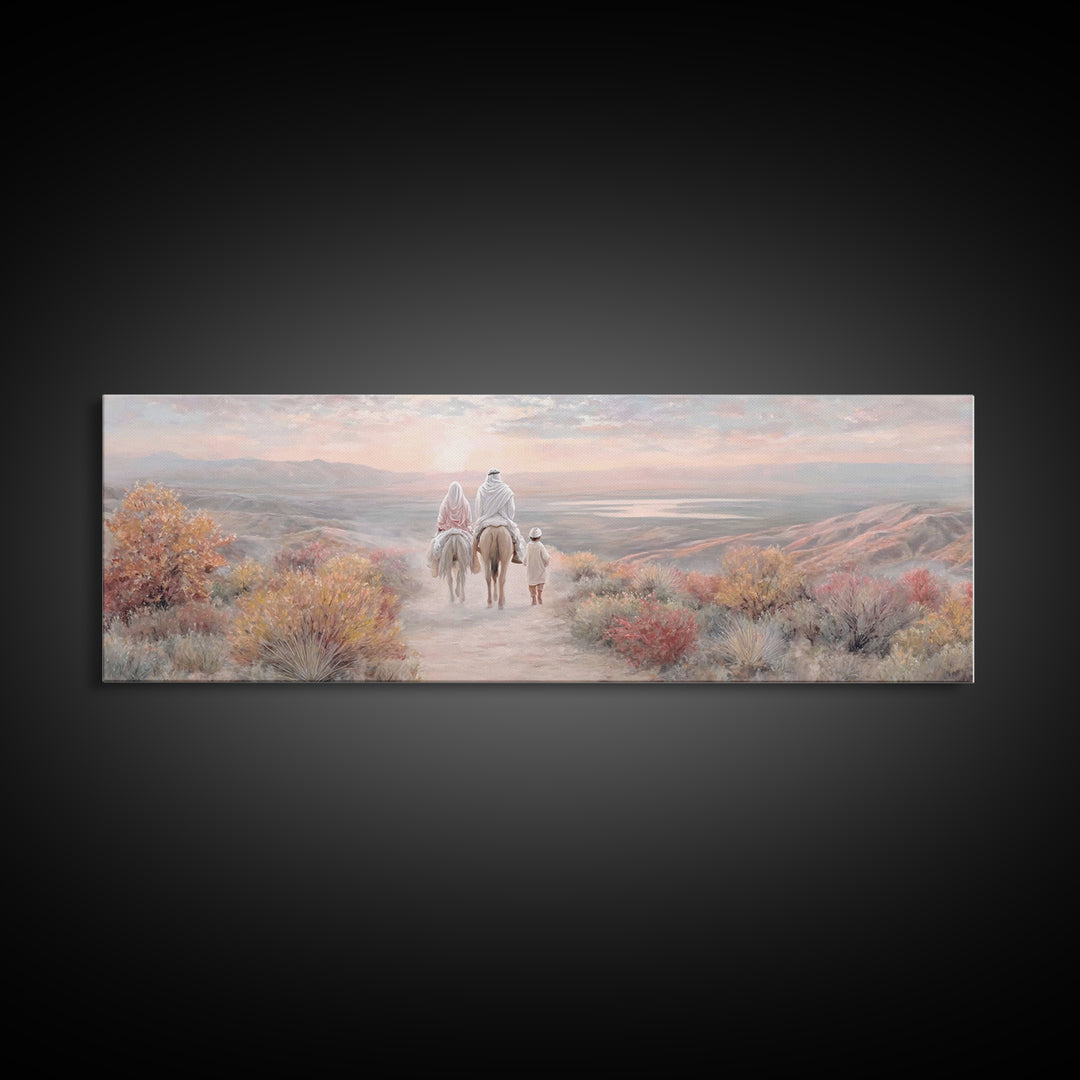 Dawn Of Hope | Framed Canvas Print | Christian Art | Panoramic Art | Christmas Art | Christian Christmas Decorations | Christian Wall Art