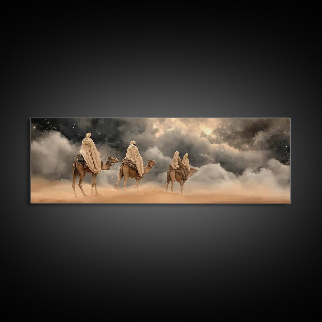 Starward Journey Peace | Framed Canvas Print | Christian Wall Art | Panoramic Art | Christian Art Canvas | Christmas Wall Art | Christian G