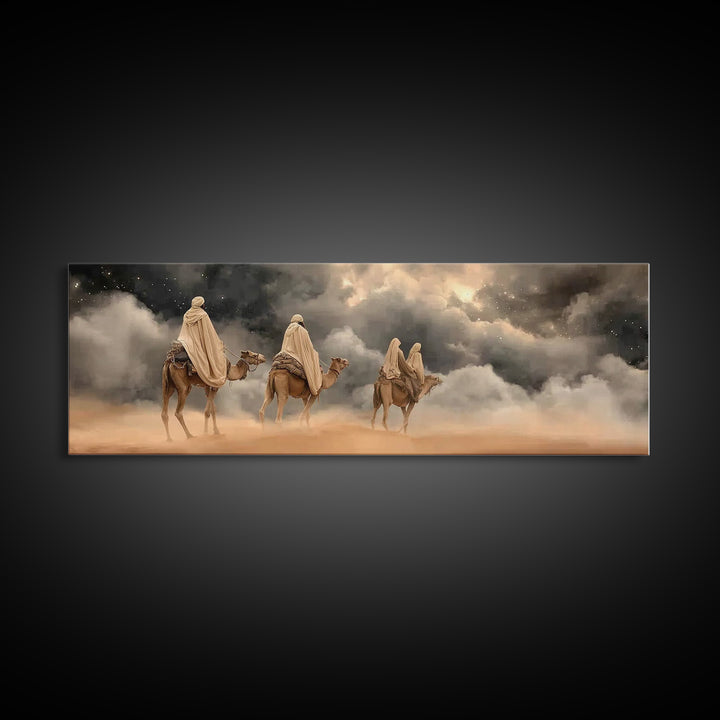 Starward Journey Peace | Framed Canvas Print | Christian Wall Art | Panoramic Art | Christian Art Canvas | Christmas Wall Art | Christian G