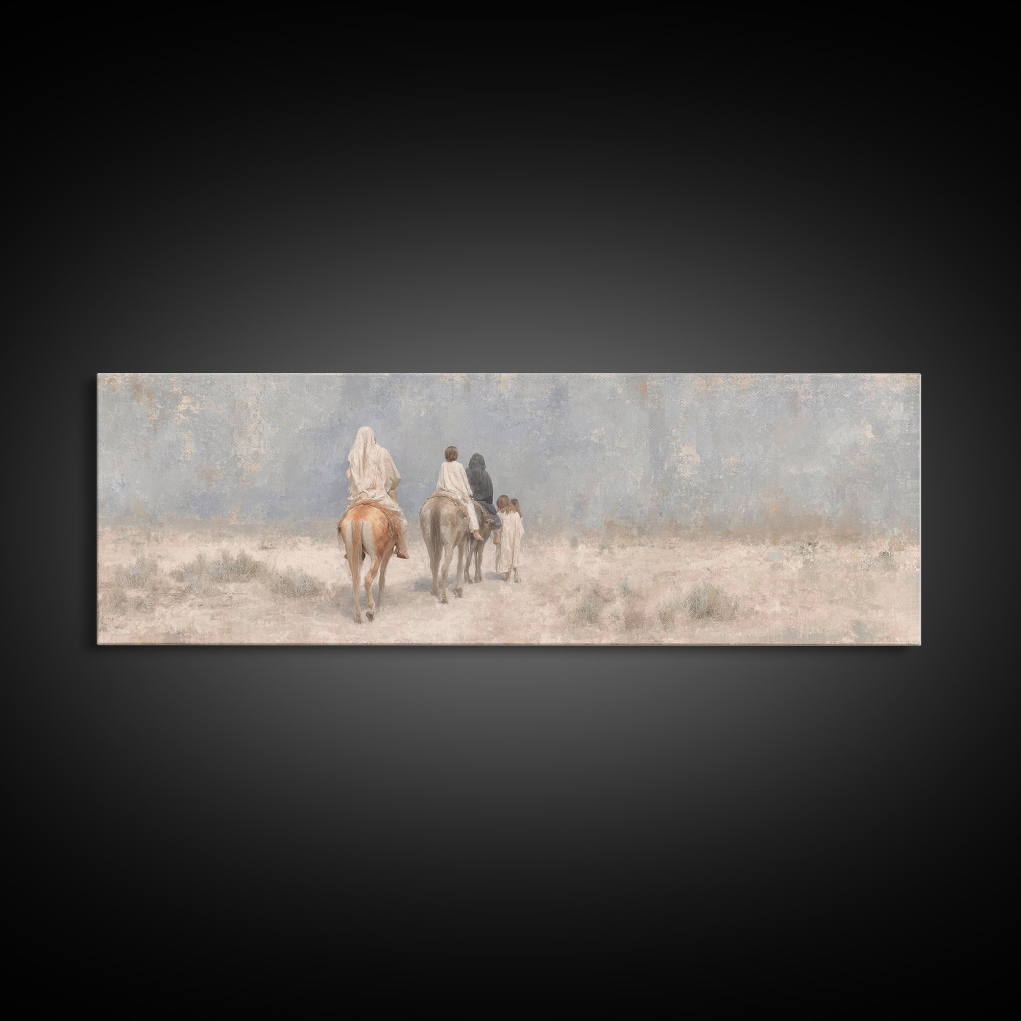 Quiet Exile Road – Framed Canvas Print – Christian Art Canvas – Panoramic Painting – Christian Wall Art – Christmas Art – Christian Home De