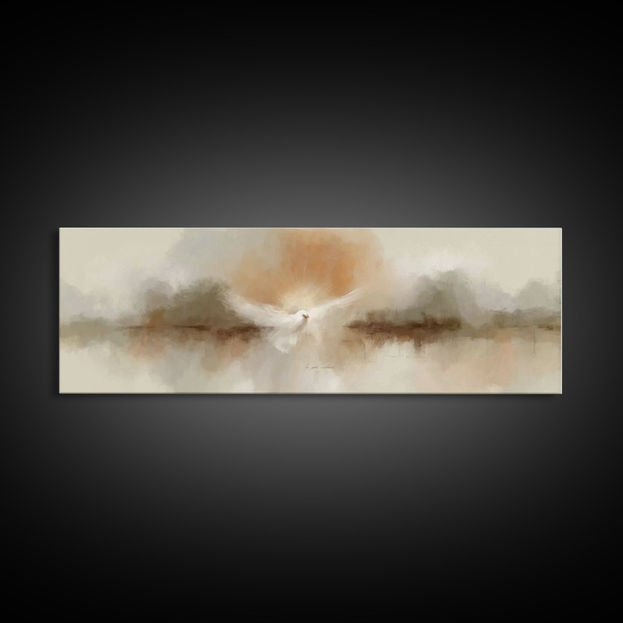 Majestic Spirit Rise | Framed Canvas Print | Christian Wall Art | Panoramic Art | Christian Art Canvas | Christian Gift | Christmas Art