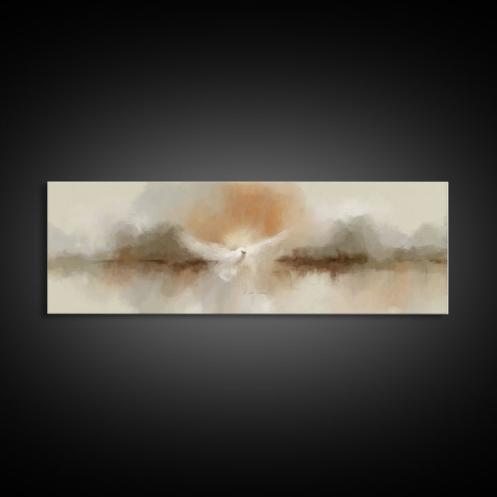 Majestic Spirit Rise | Framed Canvas Print | Christian Wall Art | Panoramic Art | Christian Art Canvas | Christian Gift | Christmas Art