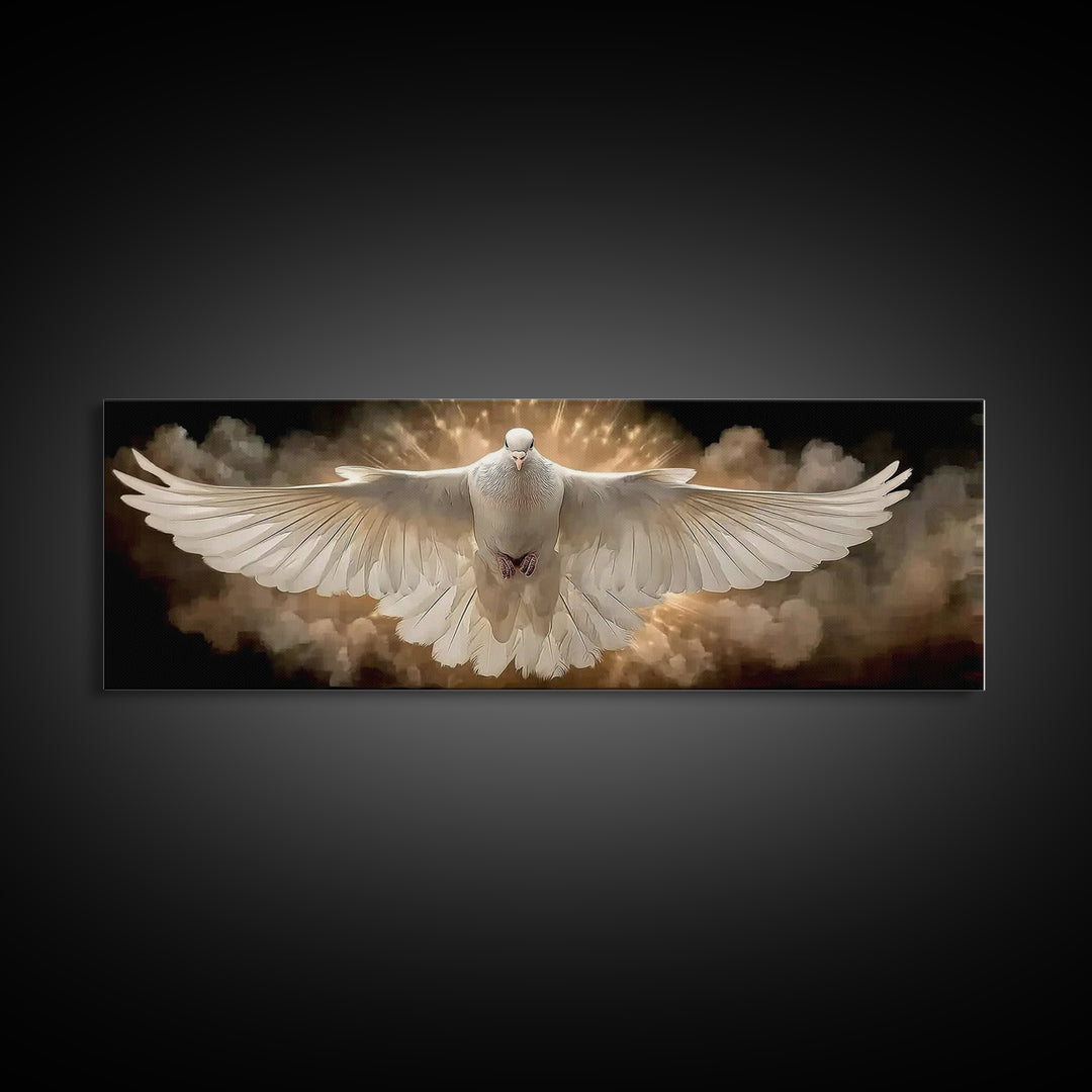 Spirit Of Radiance, Framed Canvas Print, Christian Art Canvas, Panoramic Painting, Christian Wall Art, Christmas Art, Christian Decor