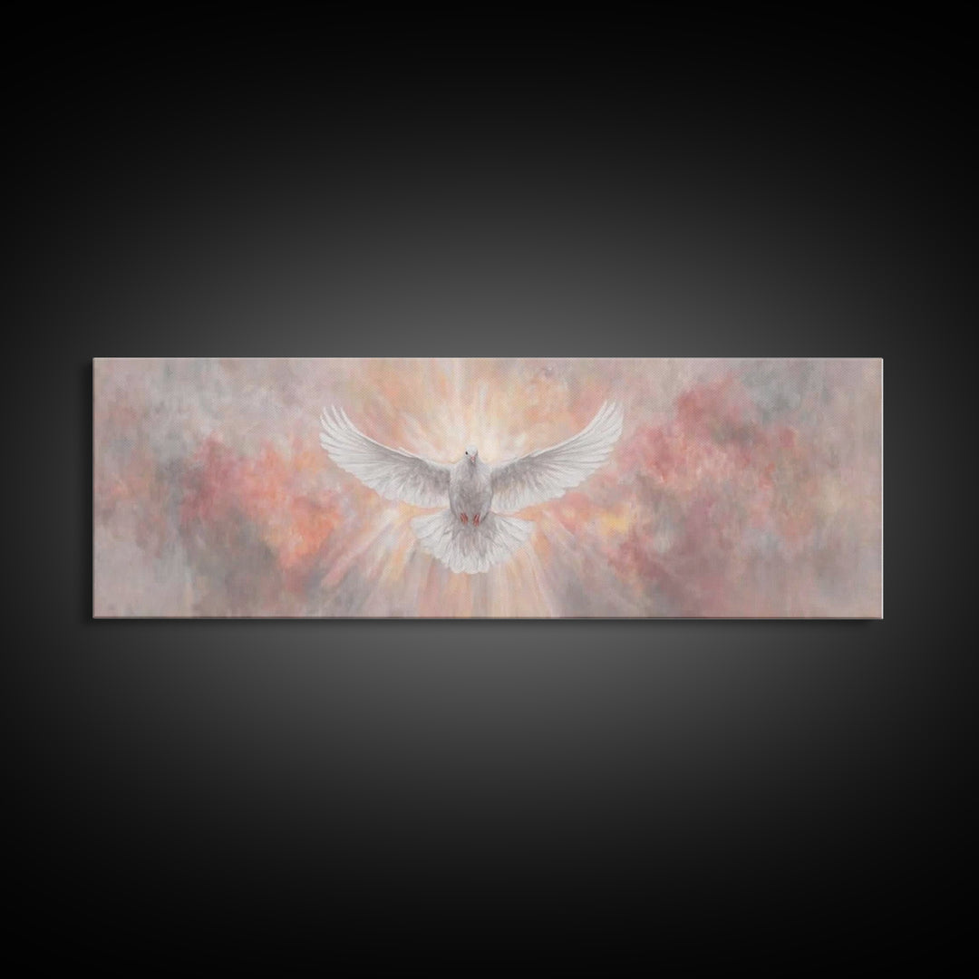 Sacred Dawn Flight – Framed Canvas Print – Christian Wall Art – Panoramic Art – Christian Art Canvas – Christian Christmas Art – Christian