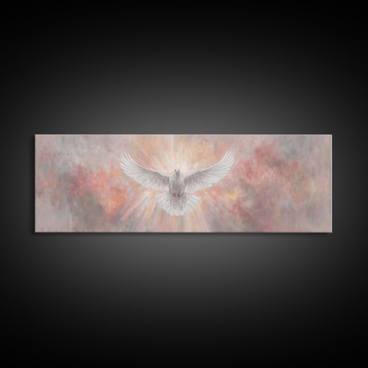 Sacred Dawn Flight – Framed Canvas Print – Christian Wall Art – Panoramic Art – Christian Art Canvas – Christian Christmas Art – Christian