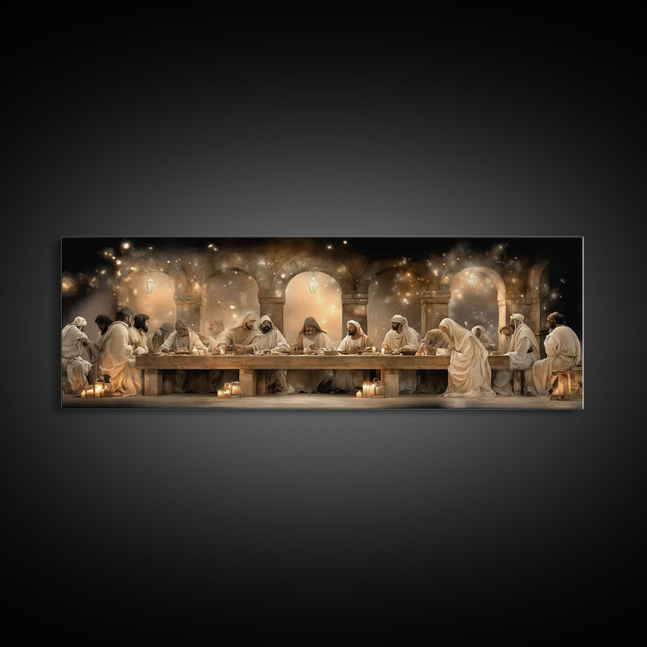 Evening Covenant Light | Framed Canvas Print | Christian Art Canvas | Panoramic Painting | Jesus Painting | Christian Wall Art