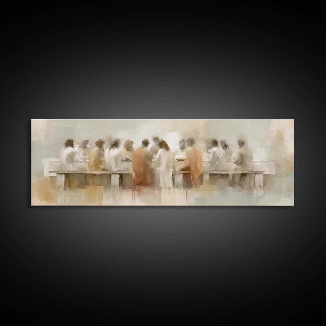 Upper Room Glow | Framed Canvas Print | Panoramic Art | Jesus Canvas Art | Christian Art Work | Large Christian Painting