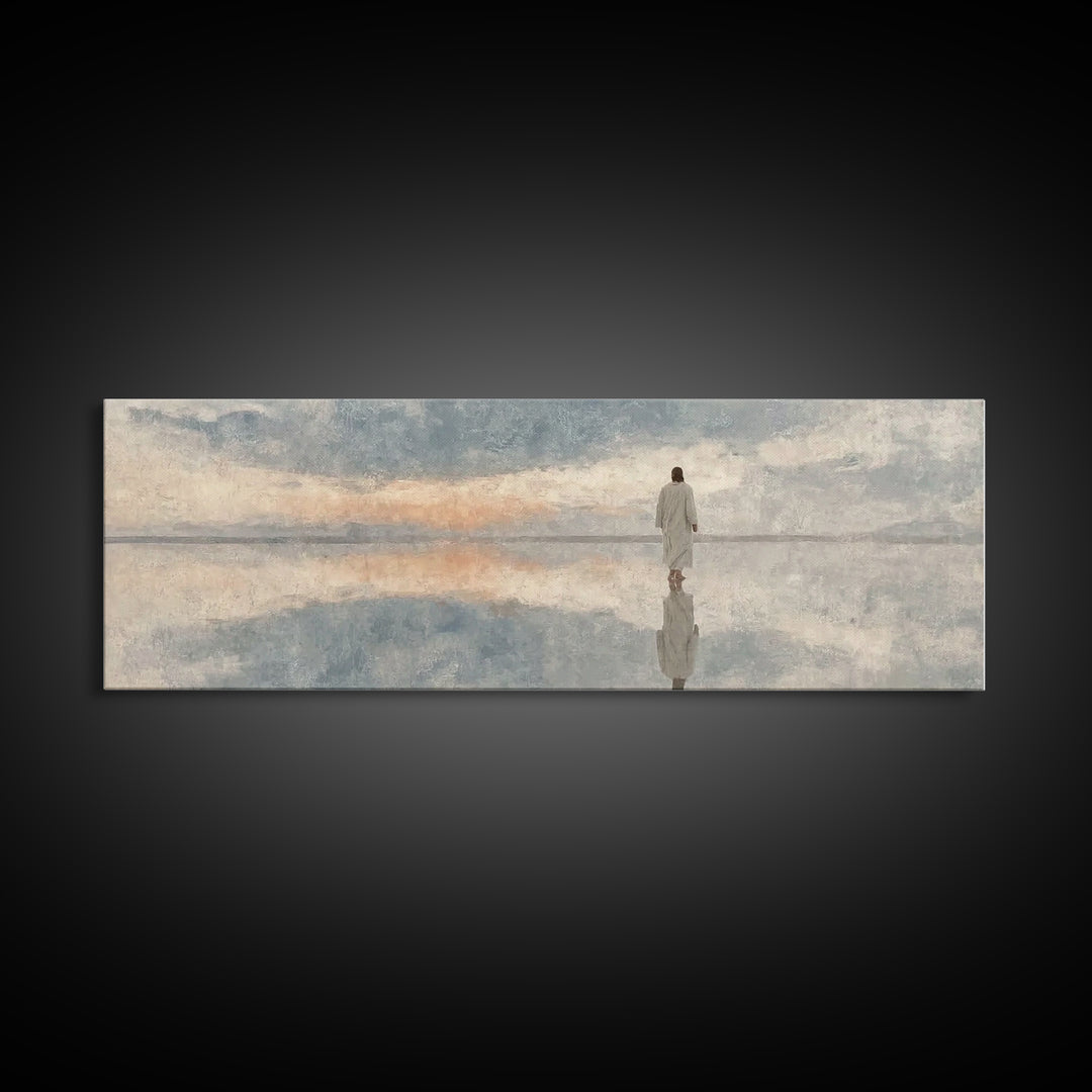Walk Of Mercy - Framed Canvas Print - Panoramic Painting - Christian Art Canvas - Jesus Painting - Christian Wall Art - Modern Christian Ar