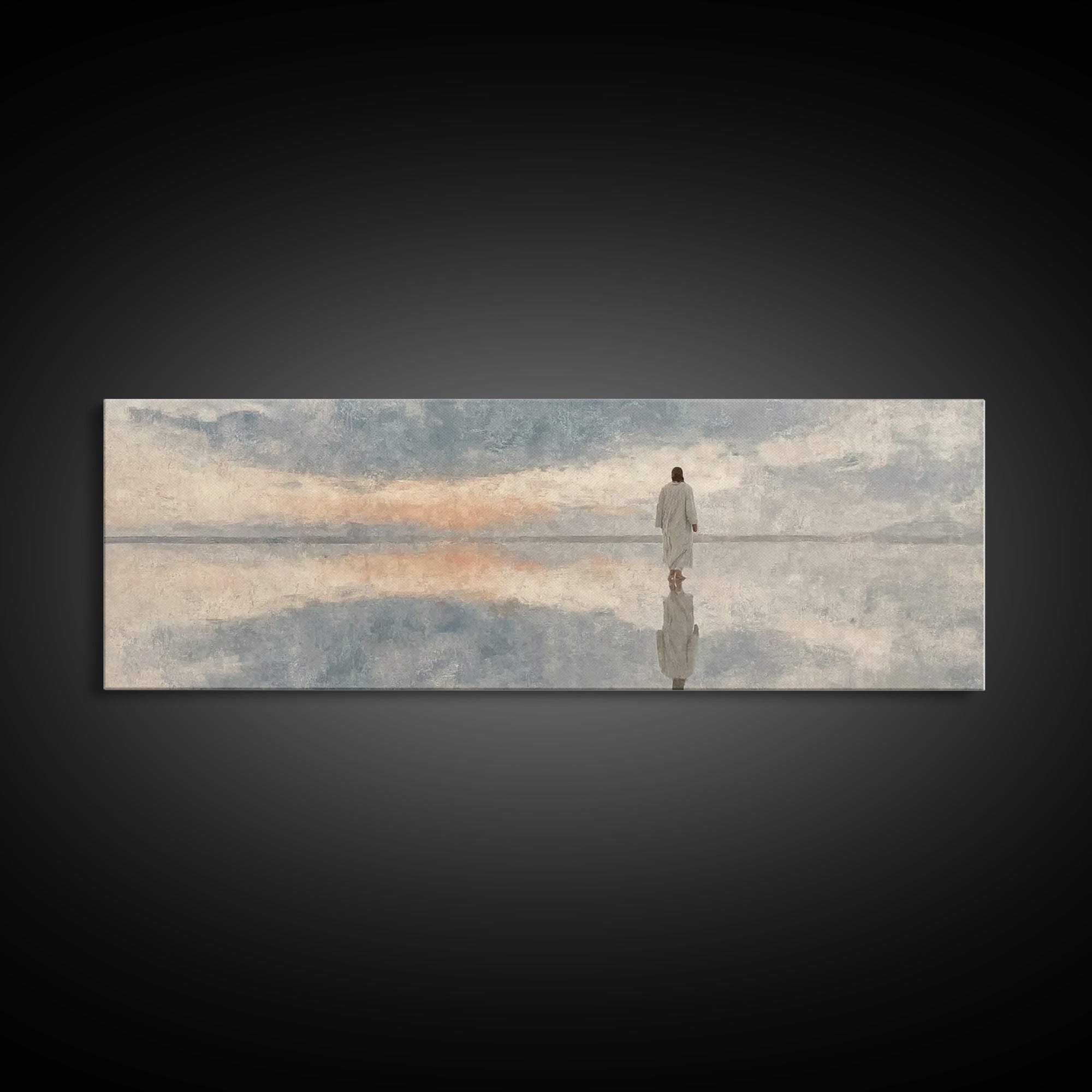 Walk Of Mercy - Framed Canvas Print - Panoramic Painting - Christian Art Canvas - Jesus Painting - Christian Wall Art - Modern Christian Ar