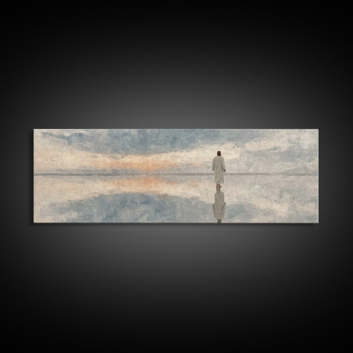 Walk Of Mercy - Framed Canvas Print - Panoramic Painting - Christian Art Canvas - Jesus Painting - Christian Wall Art - Modern Christian Ar