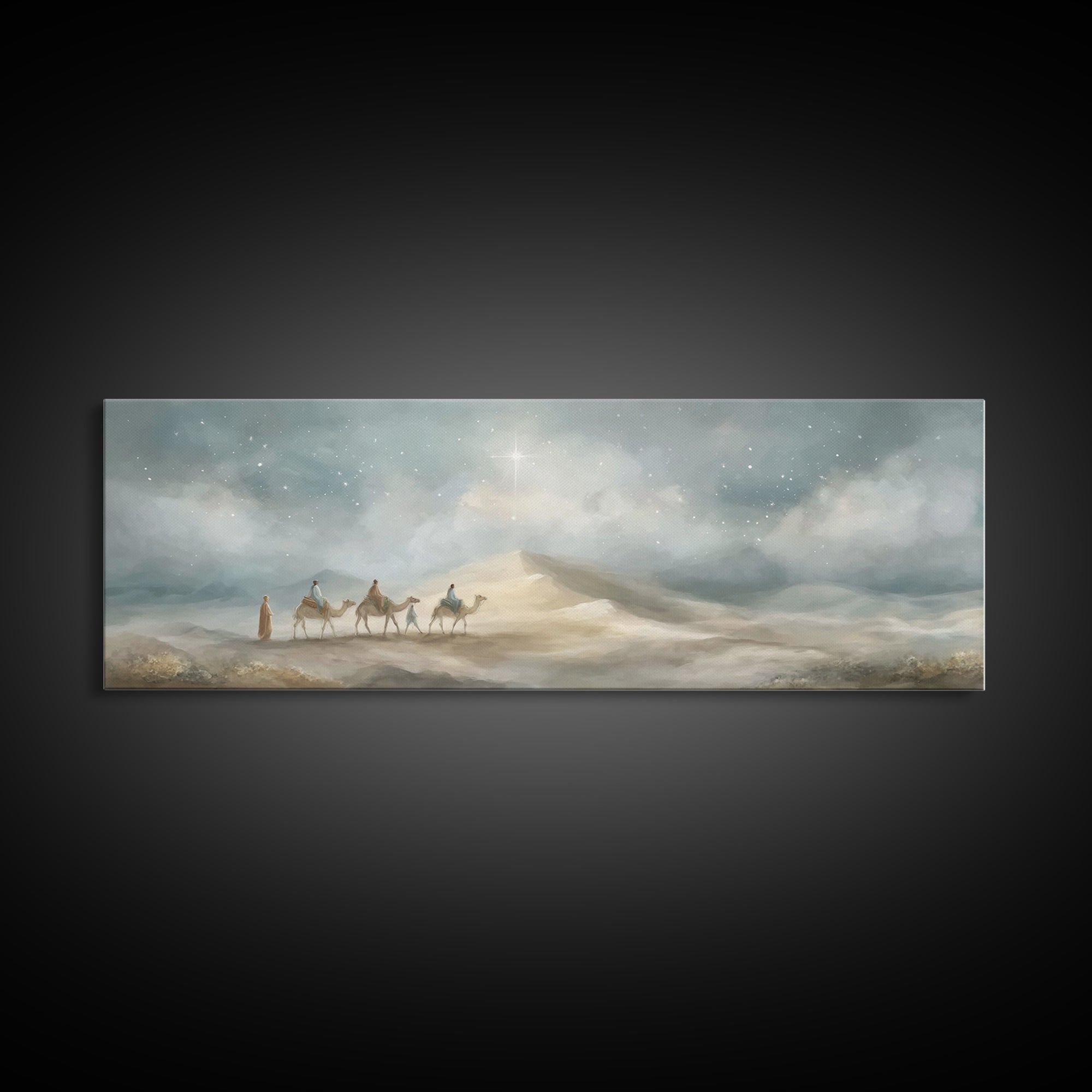 Holy Star Caravan – Framed Canvas Print – Christian Art Canvas – Panoramic Art – Christian Wall Art – Christmas Art – Jesus Art Print