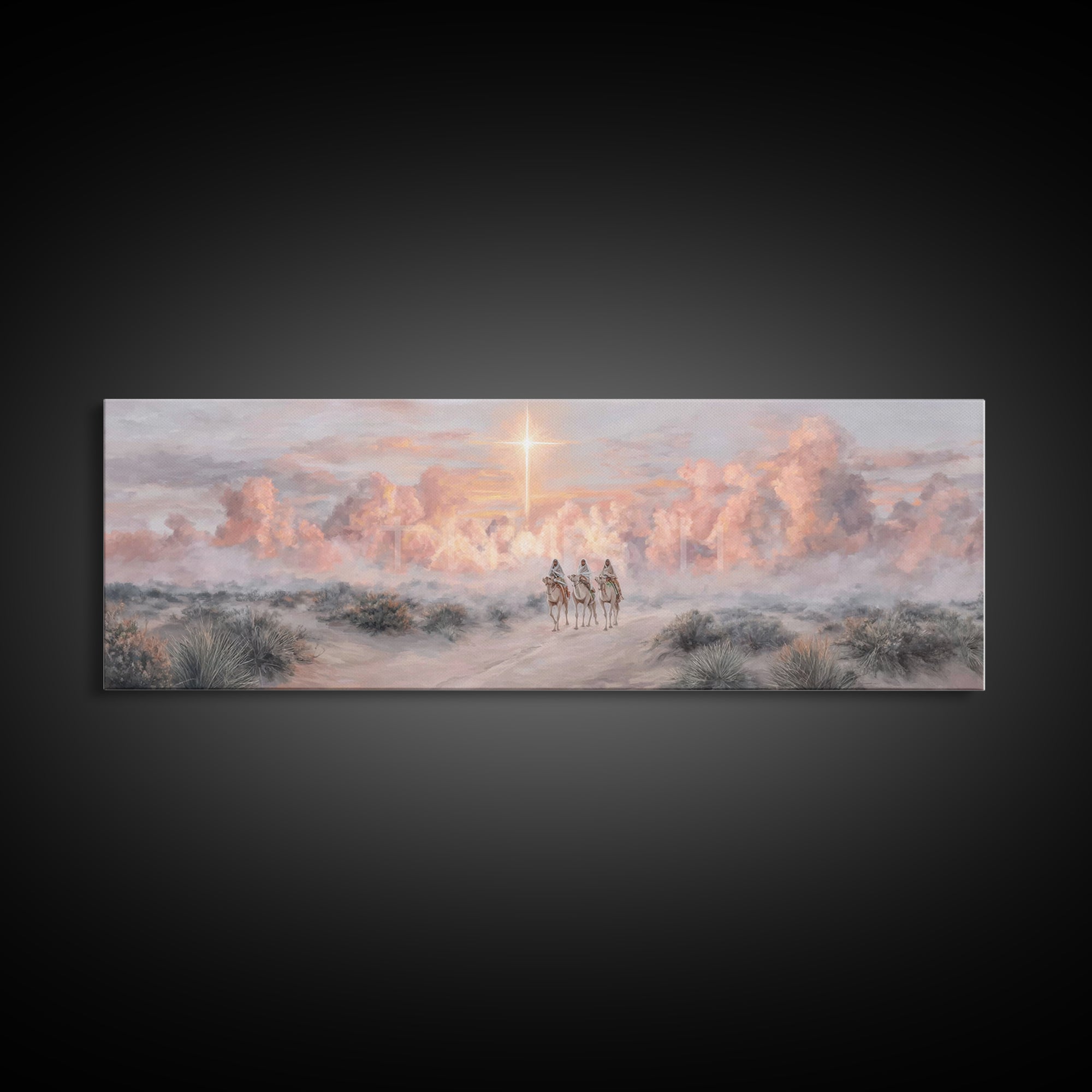 Dawn of Wonder – Framed Canvas Print – Christian Christmas Art – Panoramic Wall Art – Christian Art Print – Modern Christian Art – Christma