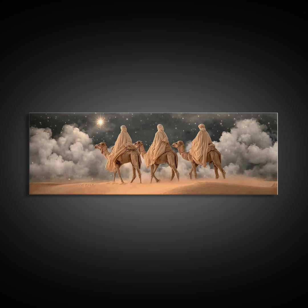 Star of Hope, Framed Canvas Print, Christian Art Print, Panoramic Art, Christmas Art, Christian Christmas Decor, Christian Wall Art