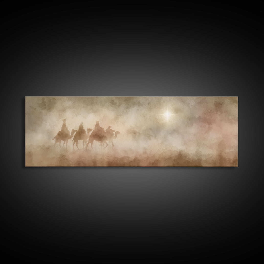 Sacred Path | Framed Canvas Print | Christian Christmas Art | Panoramic Art | Christian Art Canvas | Christmas Wall Art | Modern Christian