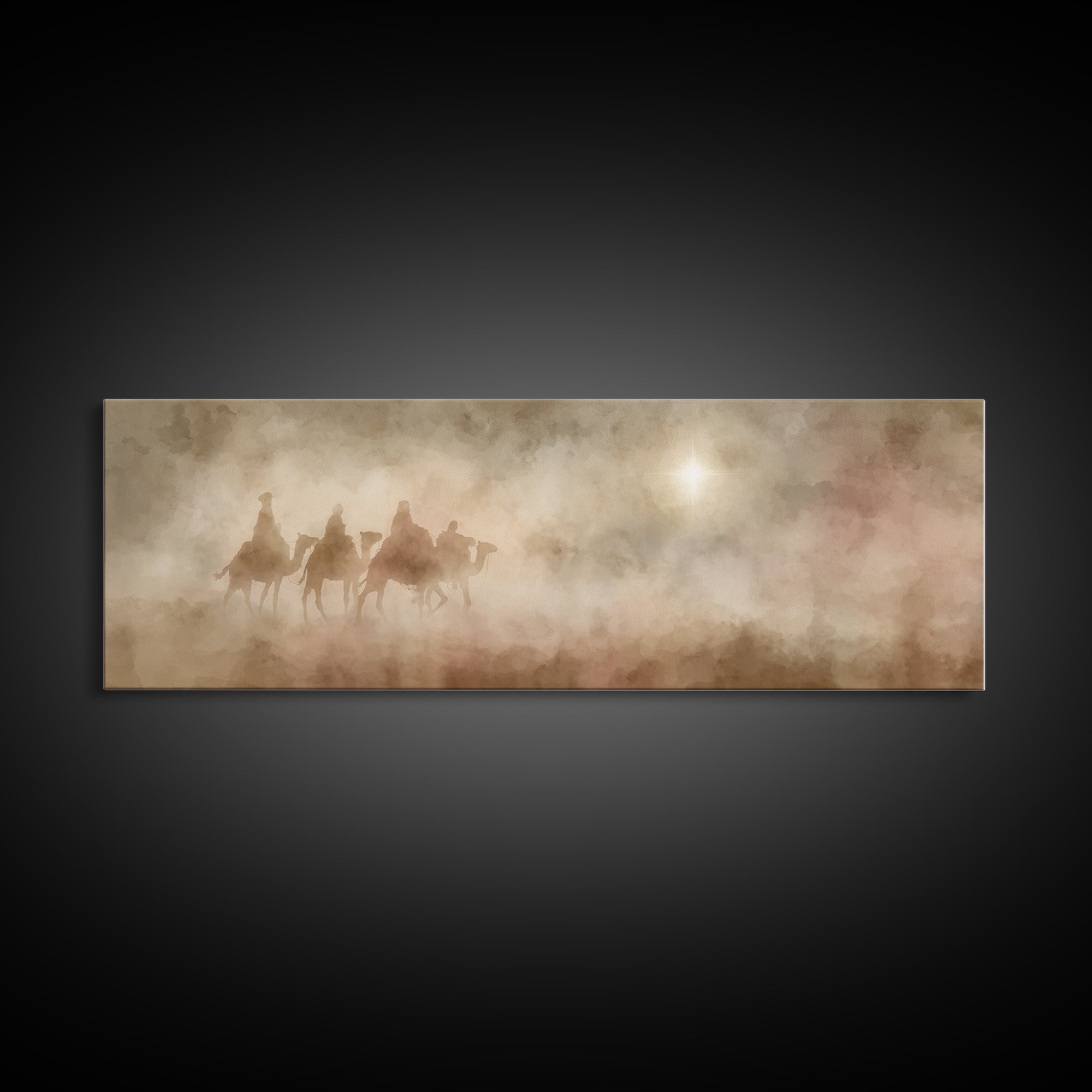 Sacred Path | Framed Canvas Print | Christian Christmas Art | Panoramic Art | Christian Art Canvas | Christmas Wall Art | Modern Christian