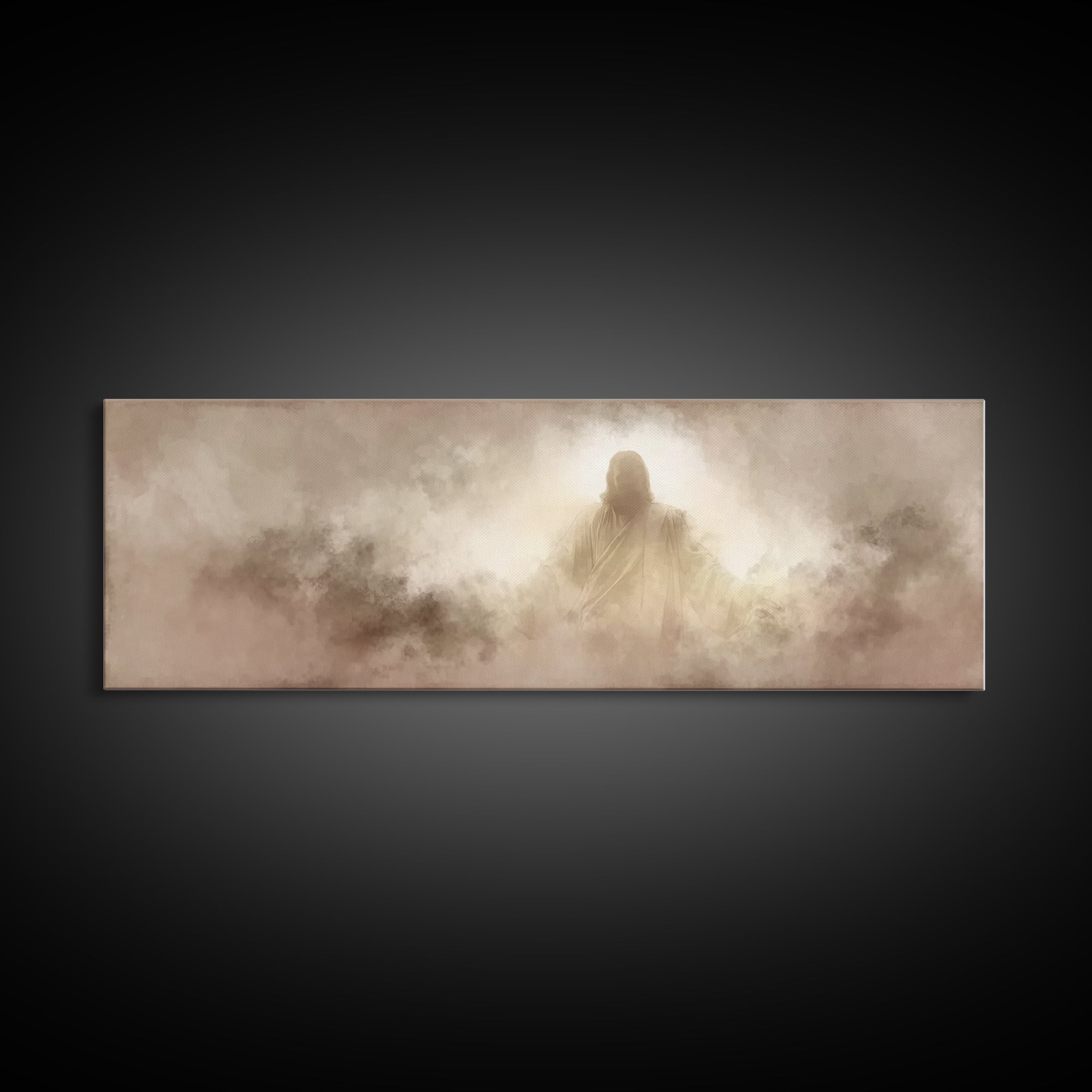 Heavenly Presence – Framed Canvas Print – Christian Art Canvas – Panoramic Wall Art – Jesus Christmas Art – Christian Wall Art – Christmas