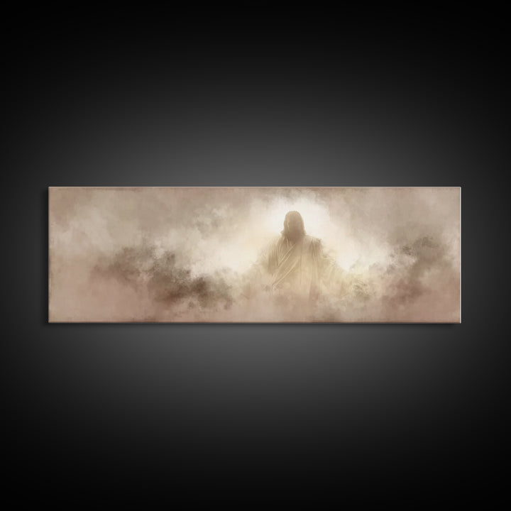 Heavenly Presence – Framed Canvas Print – Christian Art Canvas – Panoramic Wall Art – Jesus Christmas Art – Christian Wall Art – Christmas