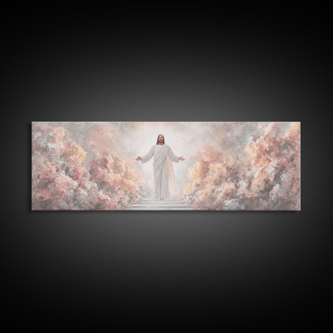 Glory Revealed | Framed Canvas Print | Christian Art Canvas | Panoramic Frame | Christian Wall Art | Jesus Painting | Christian Christmas A