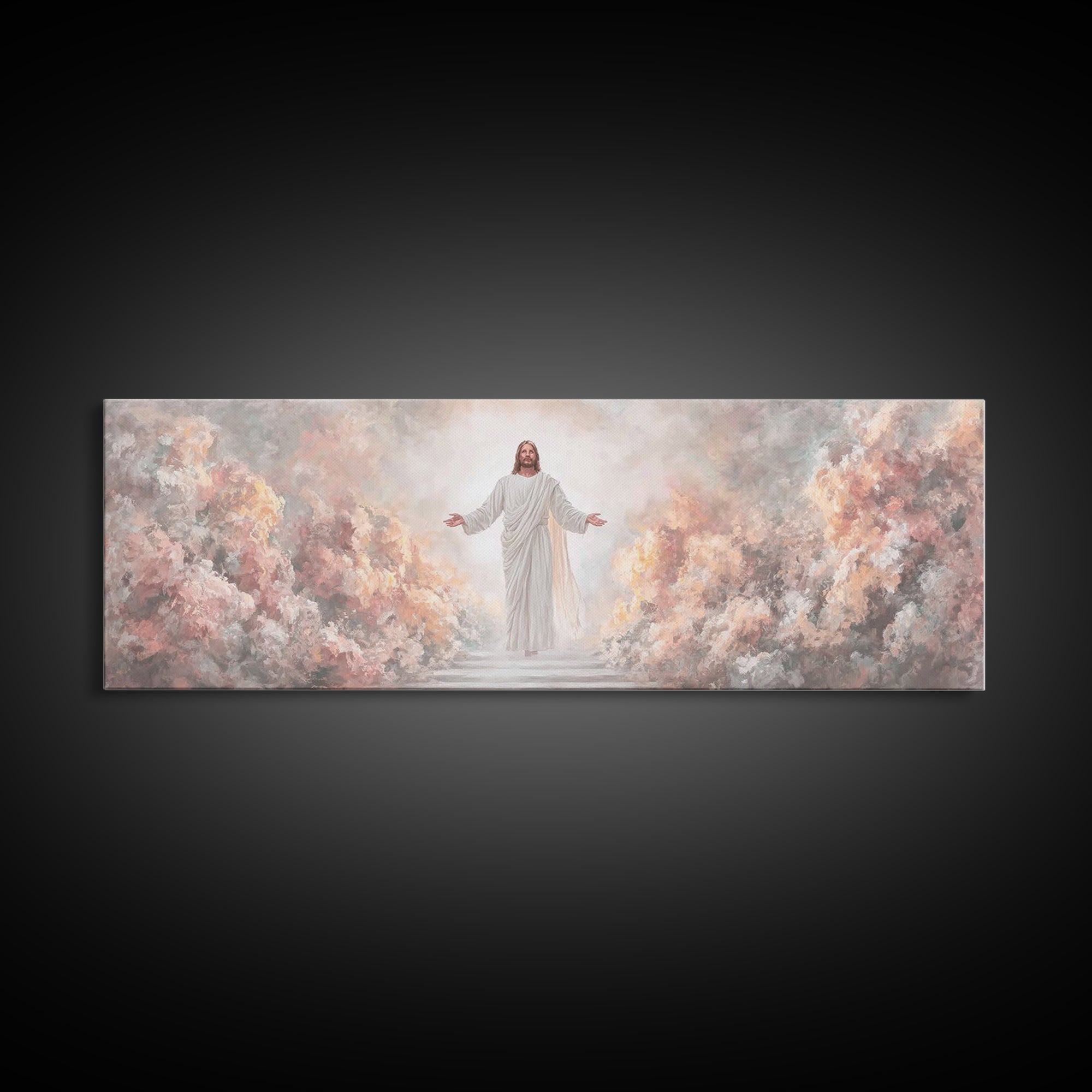 Glory Revealed | Framed Canvas Print | Christian Art Canvas | Panoramic Frame | Christian Wall Art | Jesus Painting | Christian Christmas A