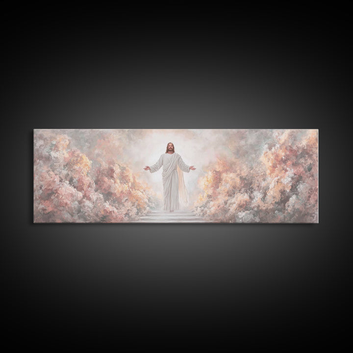 Glory Revealed | Framed Canvas Print | Christian Art Canvas | Panoramic Frame | Christian Wall Art | Jesus Painting | Christian Christmas A