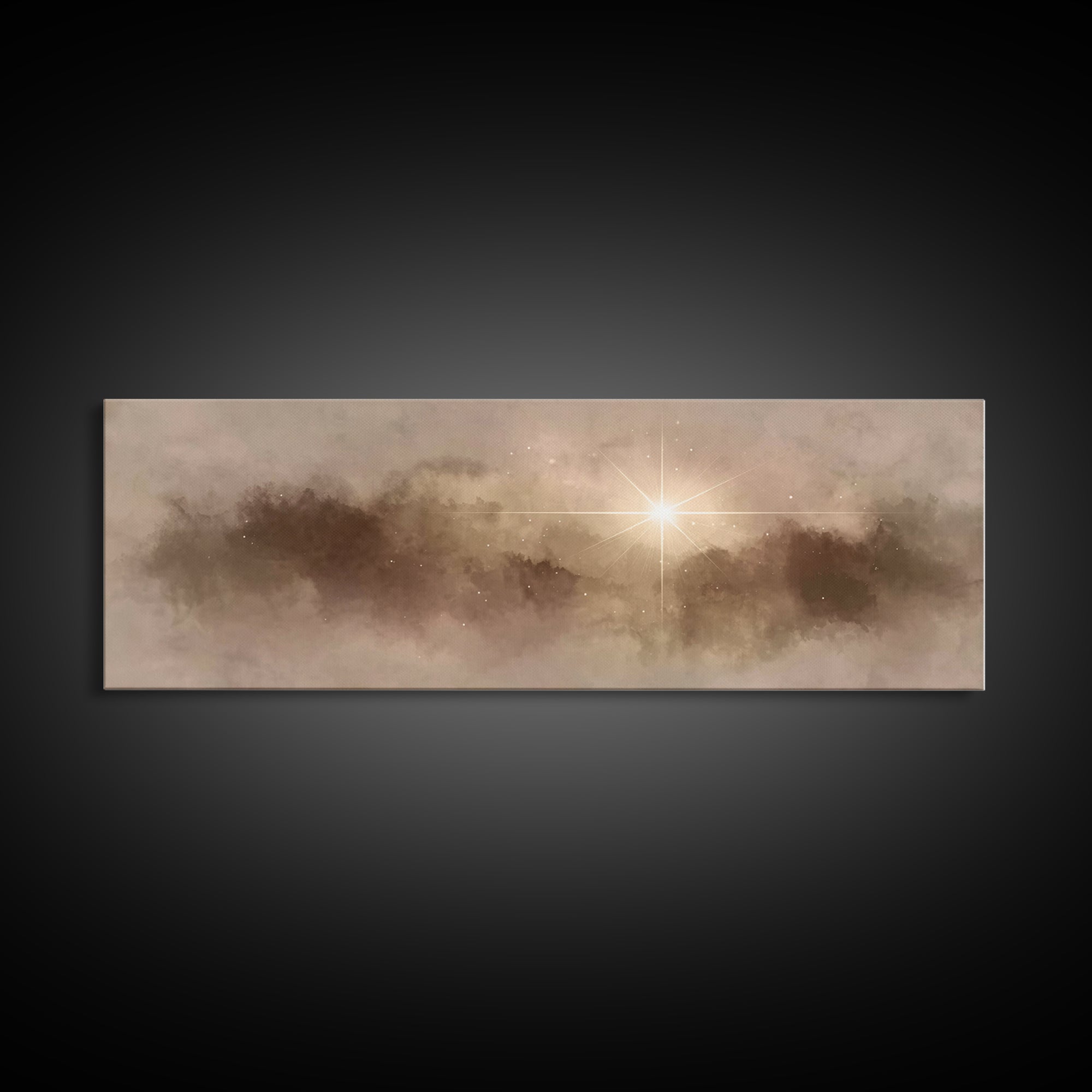 Night Of Glory | Framed Canvas Print | Christian Art Canvas | Panoramic Wall Art | Christmas Art Prints | Christian Christmas Art | Christi
