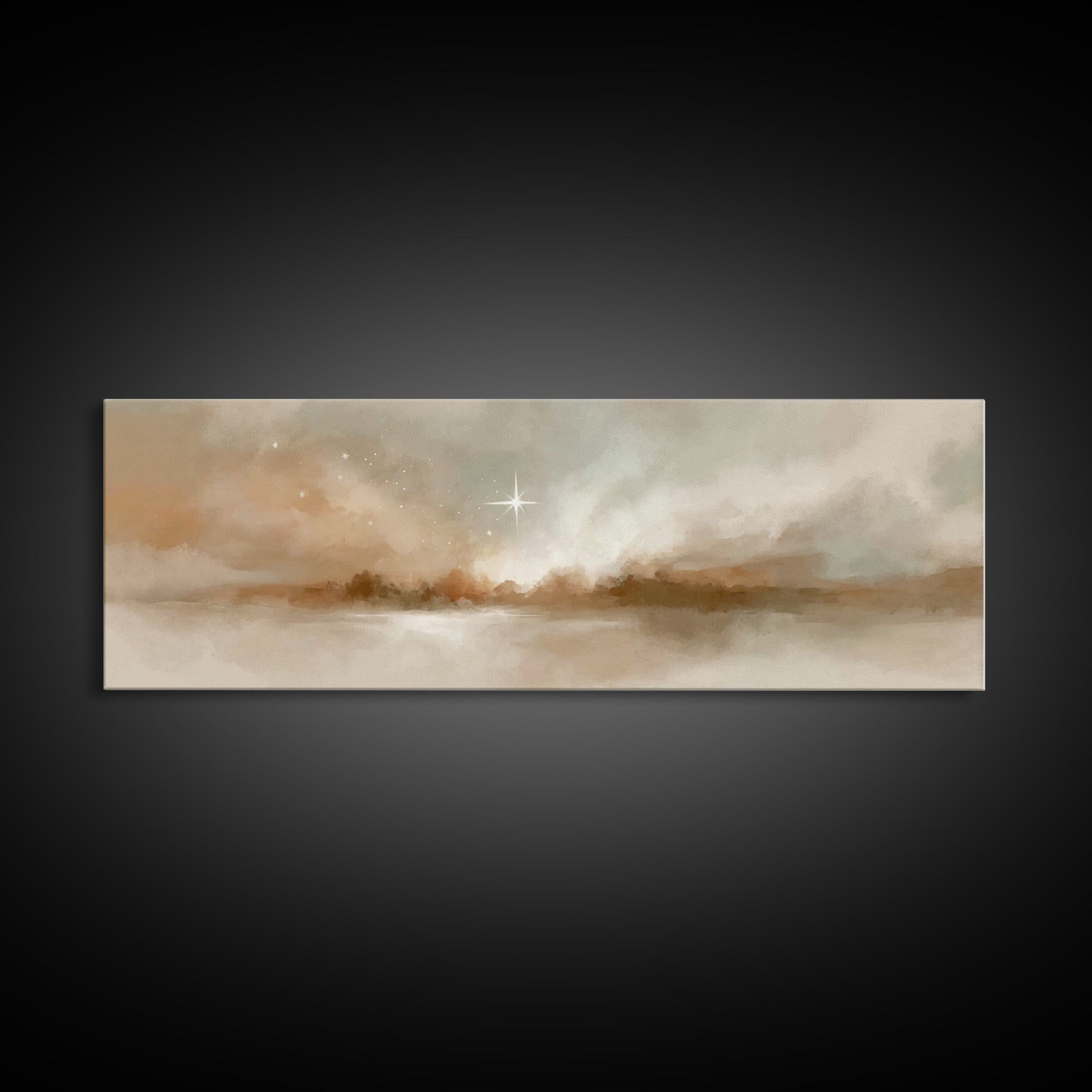 Guiding Dawn Star – Framed Canvas Print – Christian Wall Art – Christian Art Canvas – Panoramic Art – Christmas Art – Jesus Painting