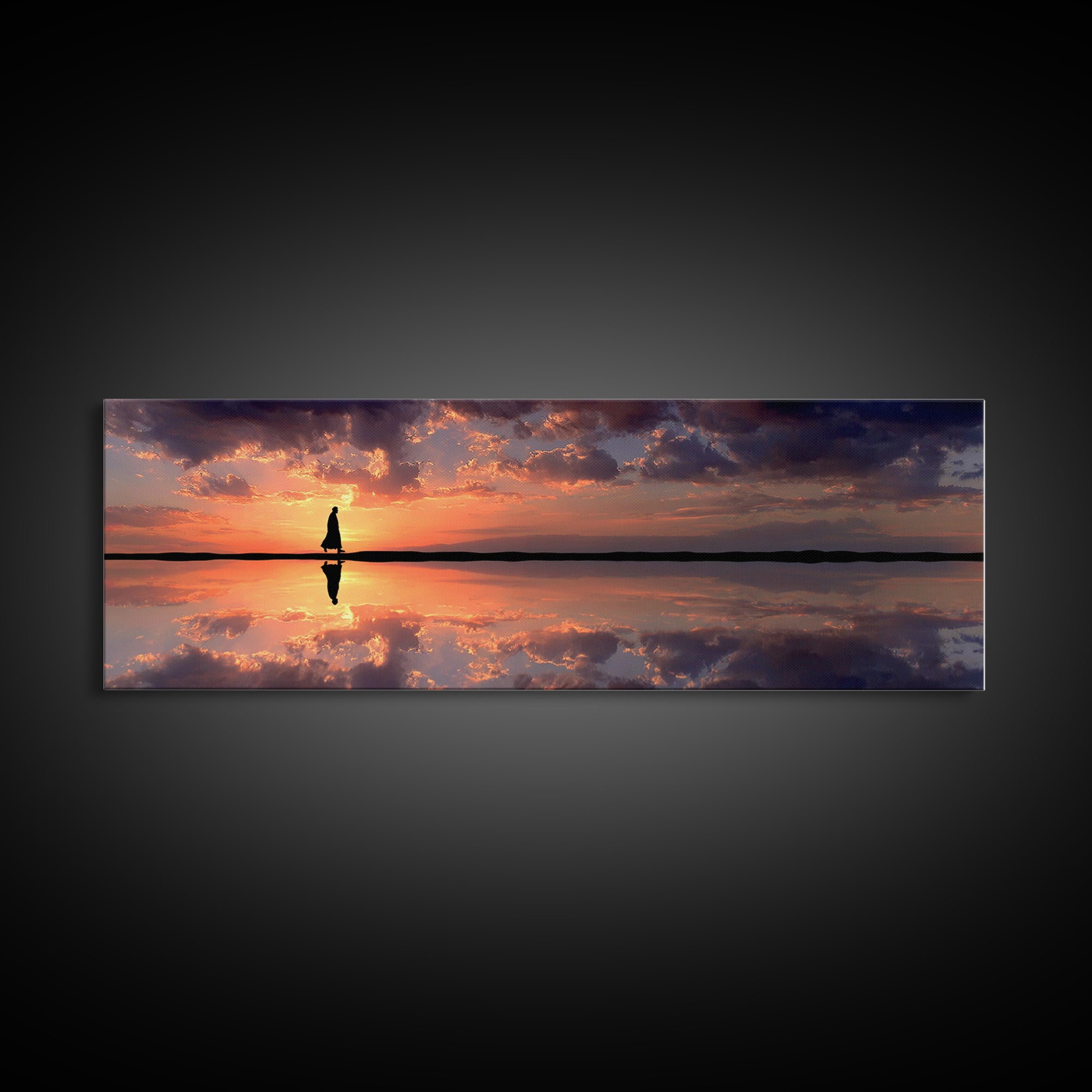 Dawn Of Grace - Framed Canvas Print - Panoramic Painting - Christian Art Canvas - Jesus Painting - Christian Wall Art - Large Christian Art