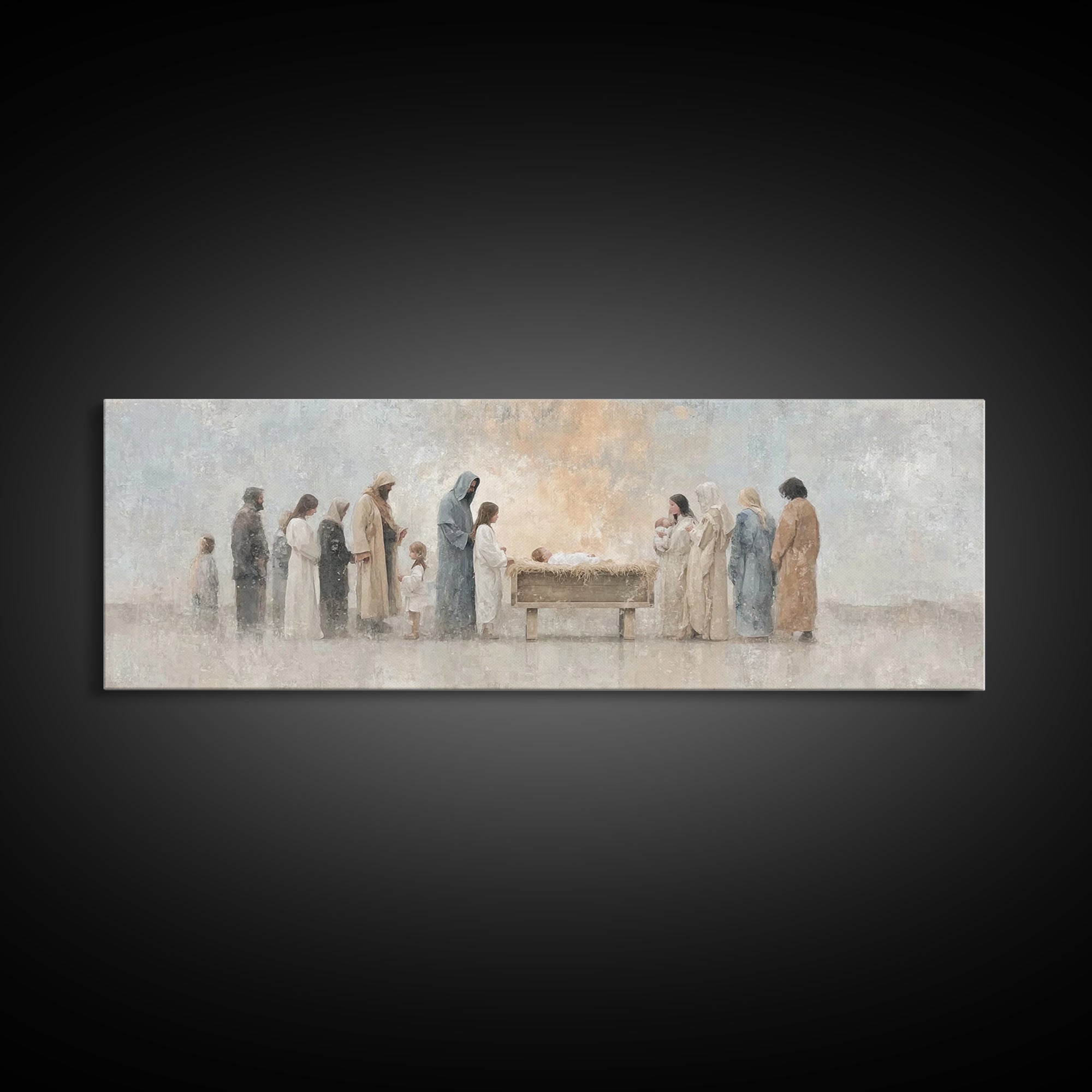 Children Of The Promise | Framed Canvas Print | Panoramic Print | Christian Wall Art | Christian Art Canvas | Christmas Art | Christian Chr