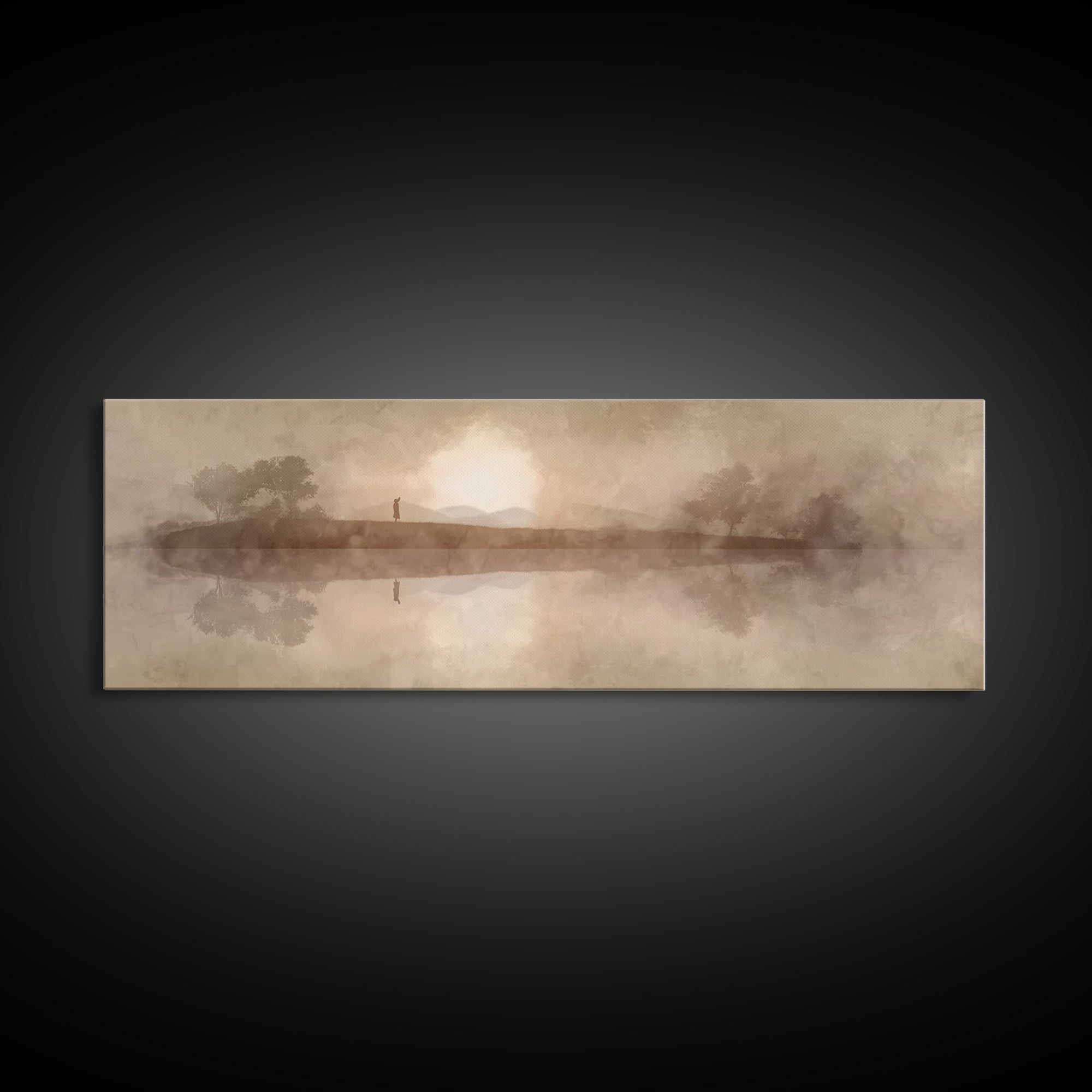 Sunset Ascension | Framed Canvas Print | Extra Wide Art | Christian Wall Art | Jesus Painting | Christian Art Canvas | Modern Christian Art