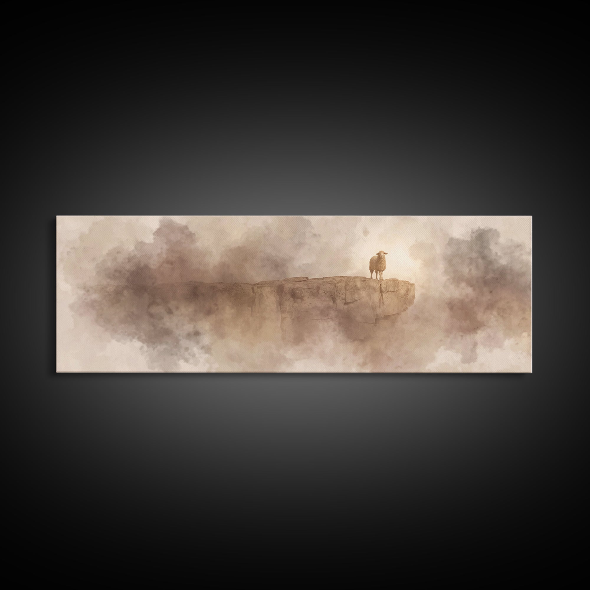 The Lost Lamb – Framed Canvas Print – Christian Wall Art – Jesus Painting – Panoramic Art – Christian Art Canvas – Christian Decor
